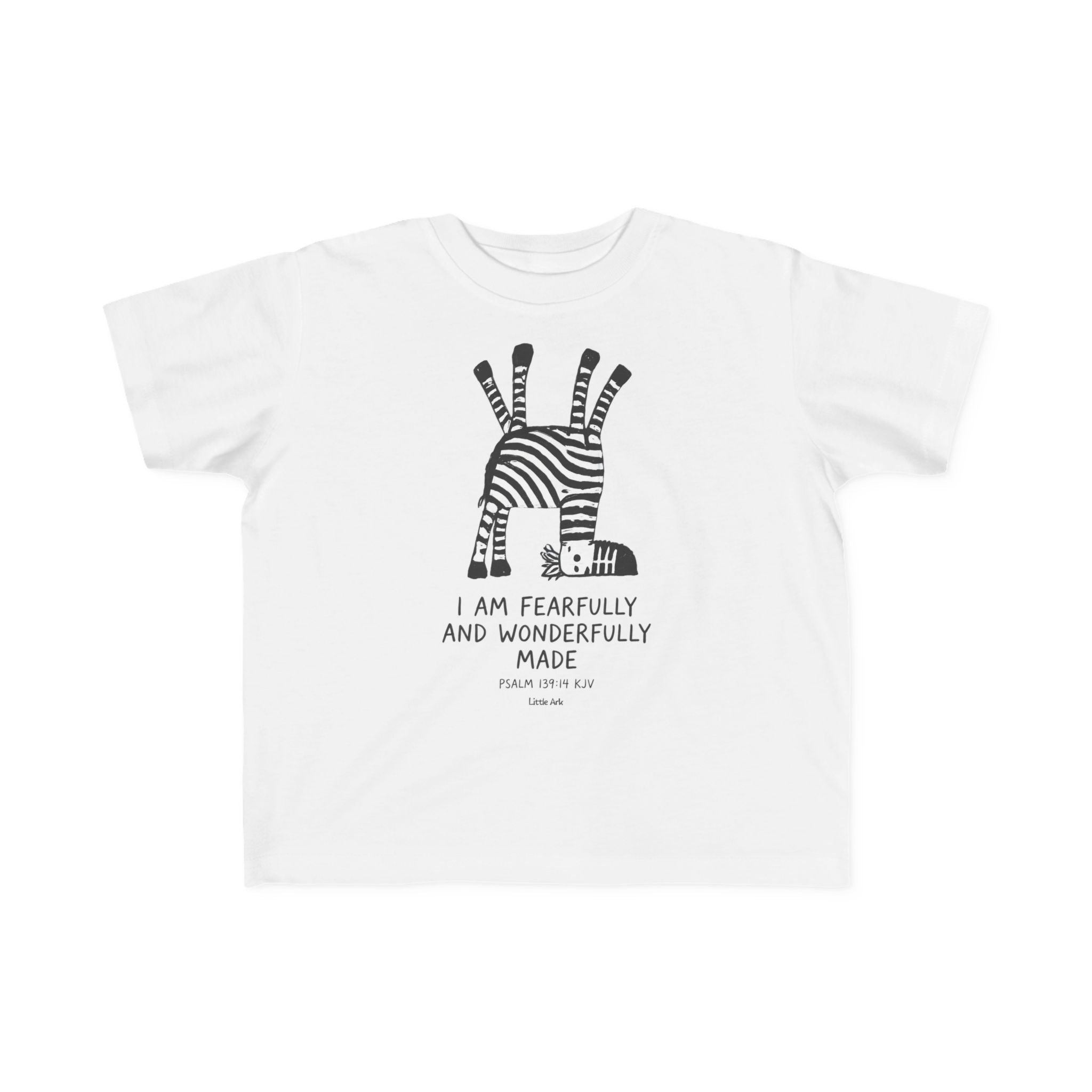'I Am Fearfully and Wonderfully Made' Toddler Tee in White – Kids clothes | Little Ark | Christian Clothing Brand