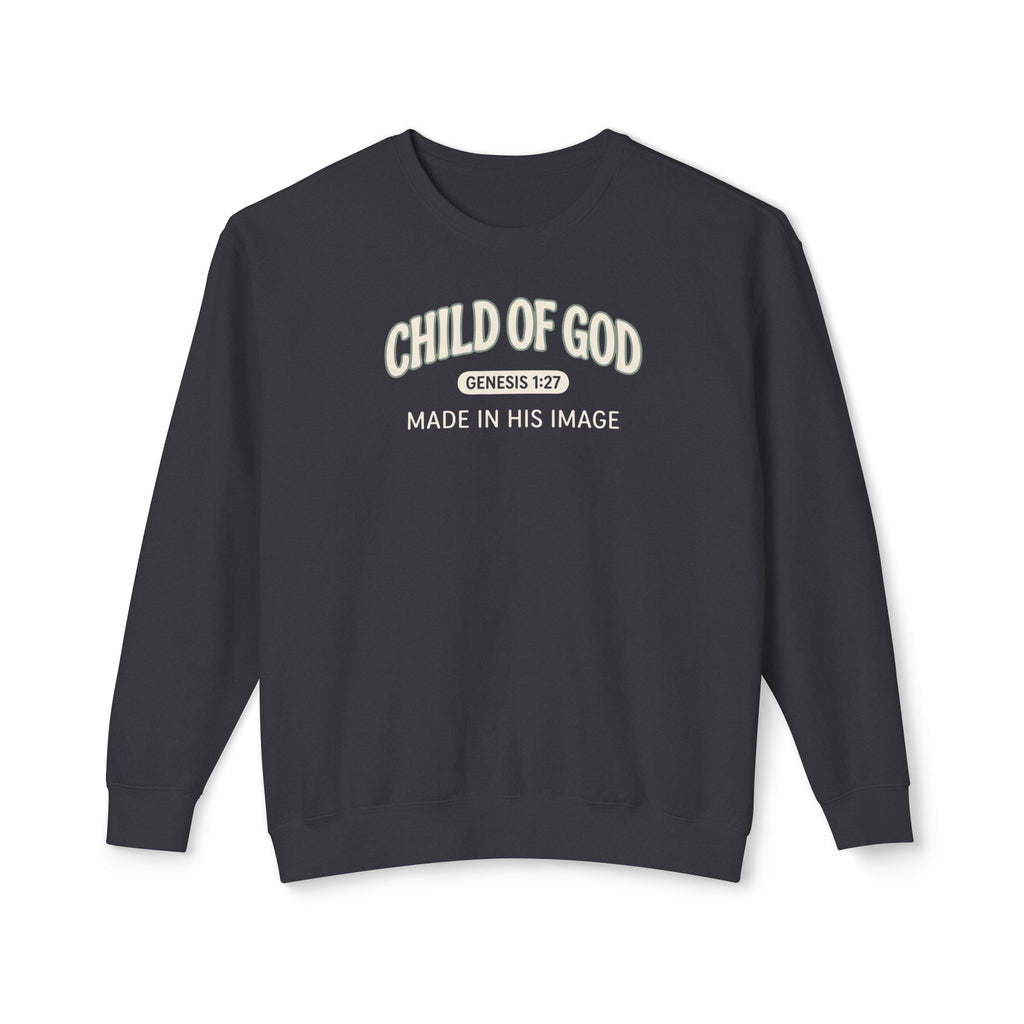'Child of God' - 'Made in His Image' Mens Sweatshirt in Black – Sweatshirt | Little Ark | Christian Clothing Brand