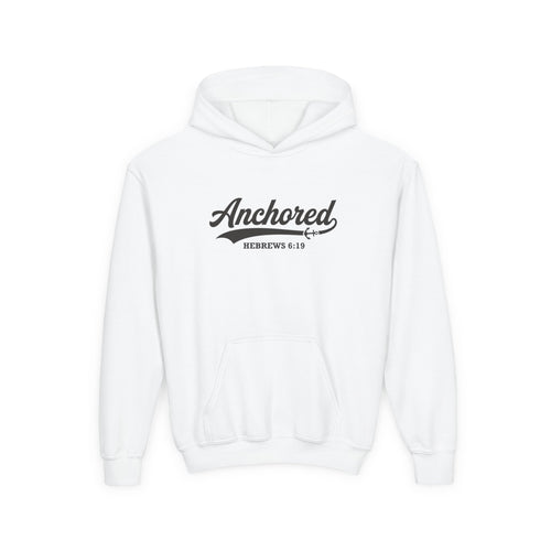 'Anchored - 'Hebrews 6:19' Kids Pullover Hoodie in White – Kids clothes | Little Ark | Christian Clothing Brand