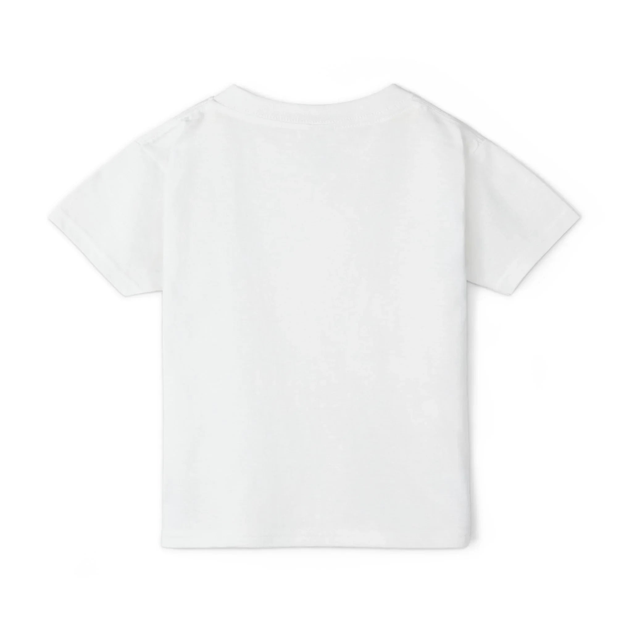 Minimalist white short sleeve cotton kids t-shirt with soft fabric, back view