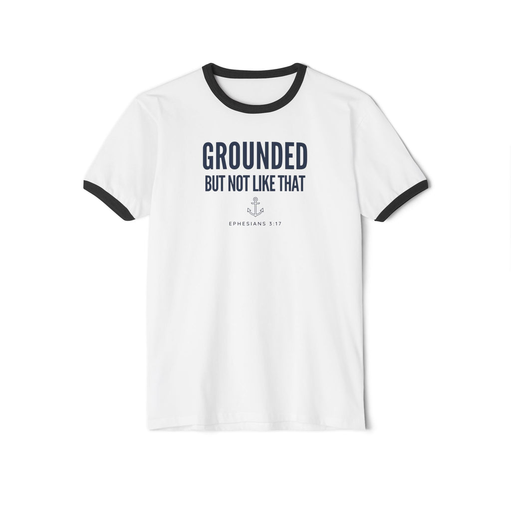 'Grounded' - 'Ephesians 3:17' Mens Ringer Tee