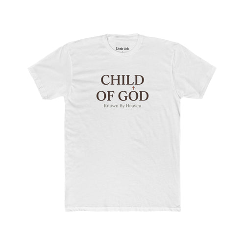 'Child of God' - 'Known by Heaven' Mens Tee in – T-Shirt | Little Ark | Christian Clothing Brand