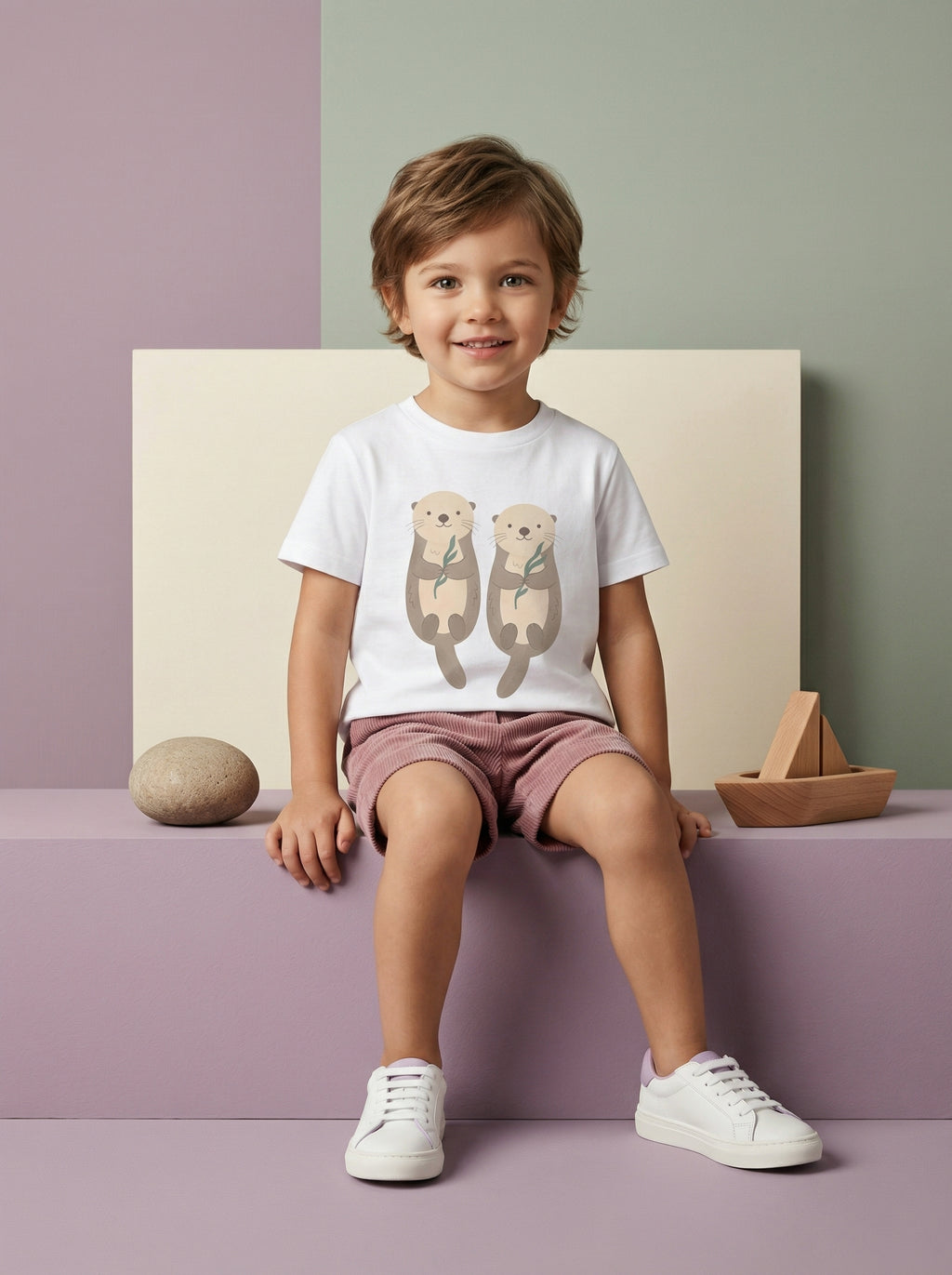 Otter Duo Toddler Tee in White – Kids clothes | Little Ark | Christian Clothing Brand