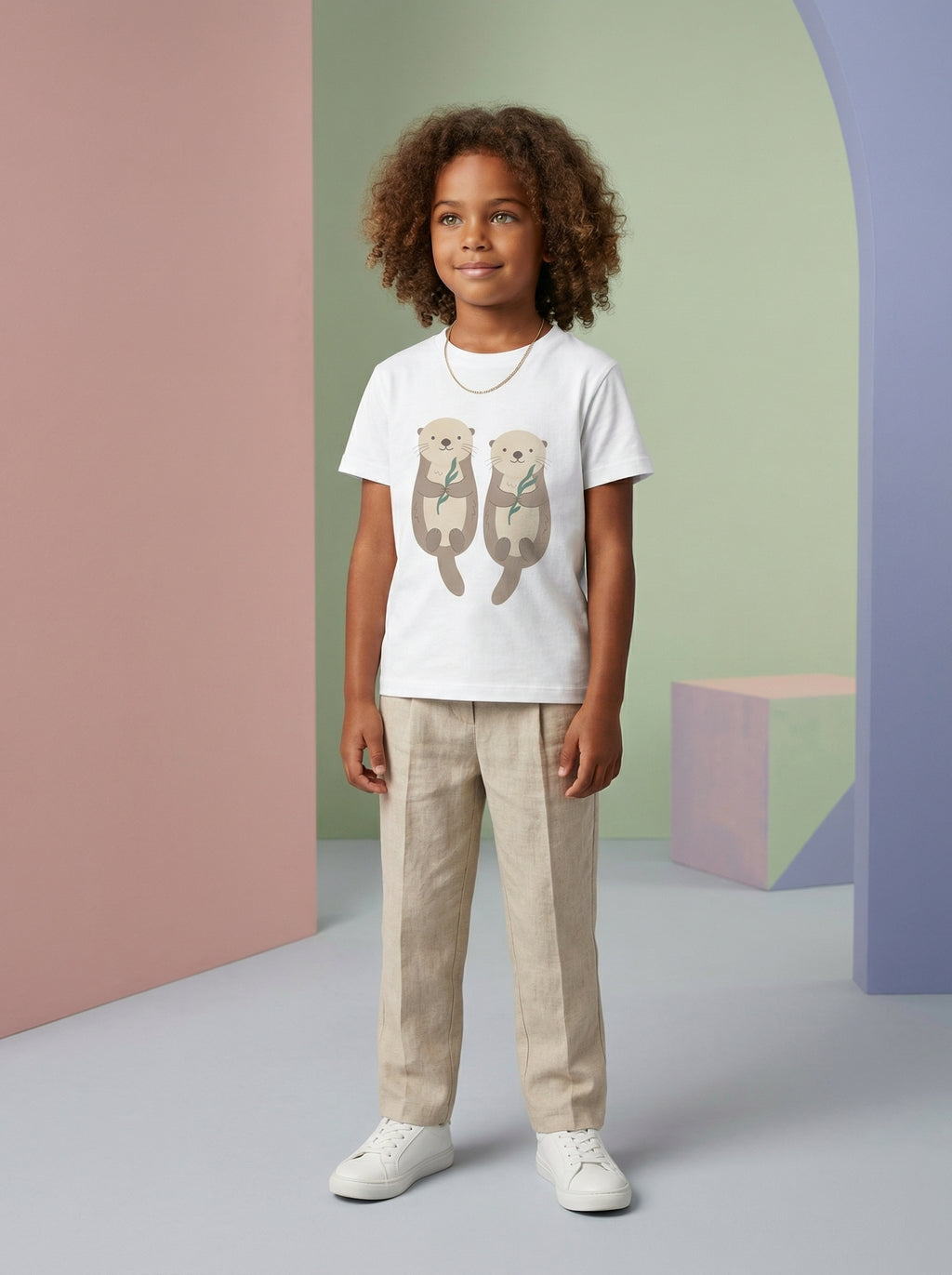 Otter Duo Toddler Tee in White – Kids clothes | Little Ark | Christian Clothing Brand