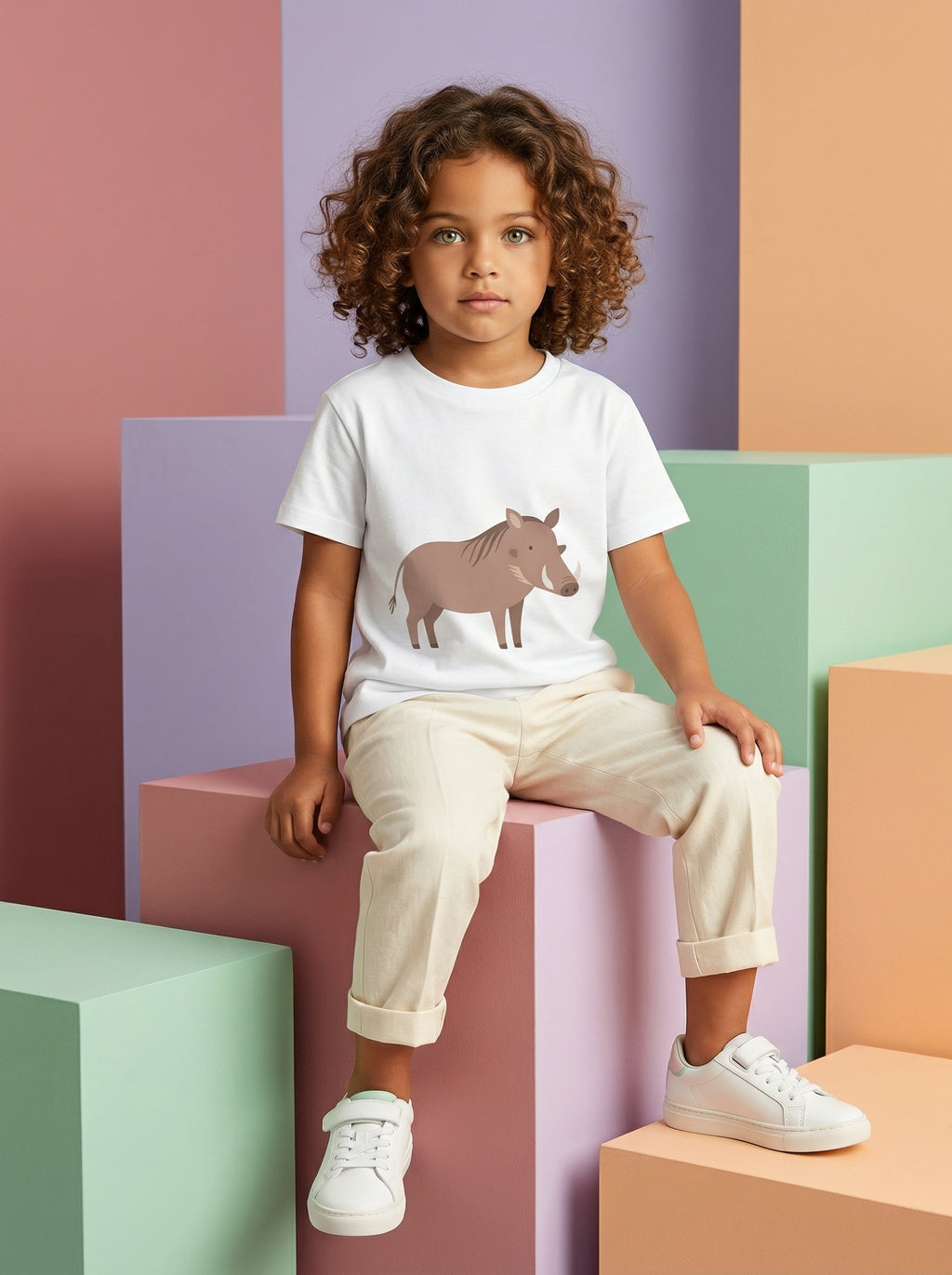Wild Boar Toddler Tee in White – Kids clothes | Little Ark | Christian Clothing Brand