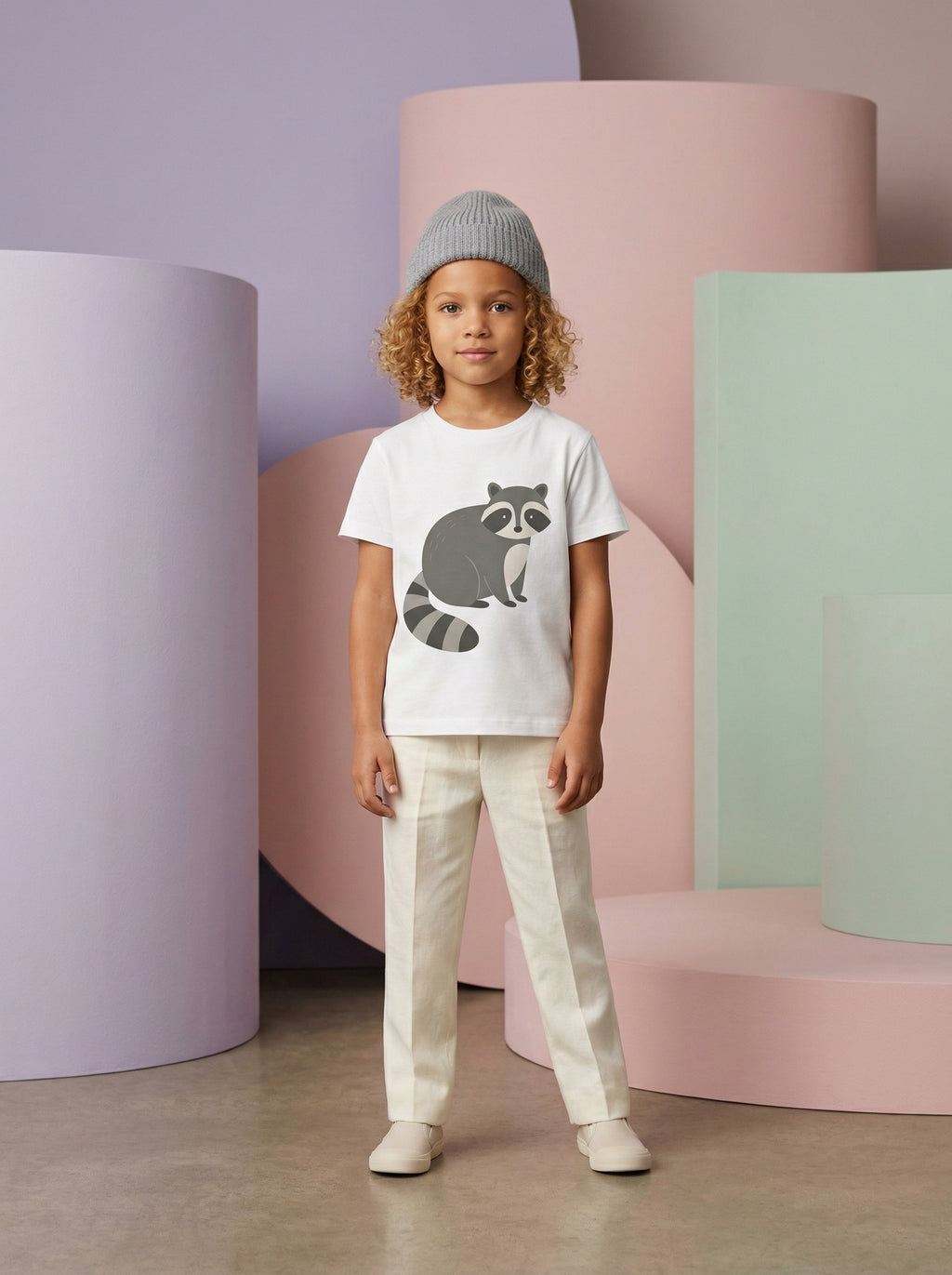 Raccoon Toddler Tee in White – Kids clothes | Little Ark | Christian Clothing Brand