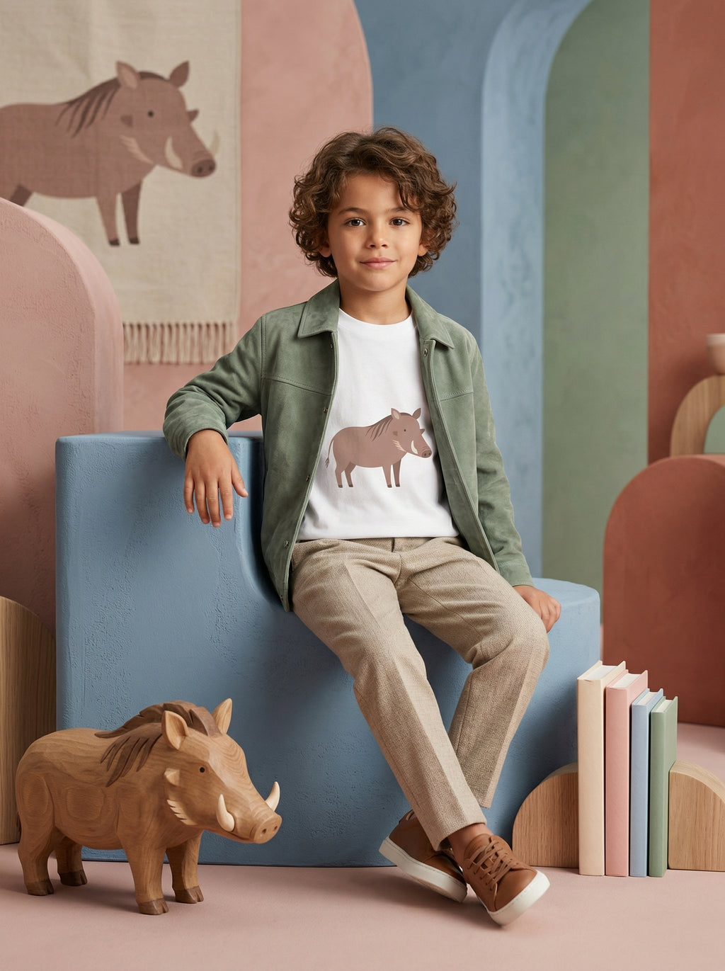 Wild Boar Toddler Tee in White – Kids clothes | Little Ark | Christian Clothing Brand