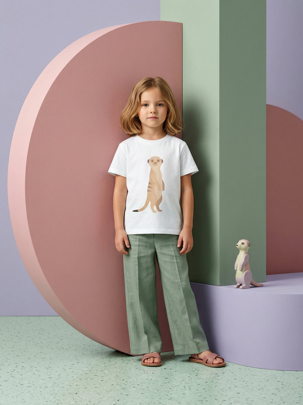 Standing Meerkat Toddler Tee in White – Kids clothes | Little Ark | Christian Clothing Brand