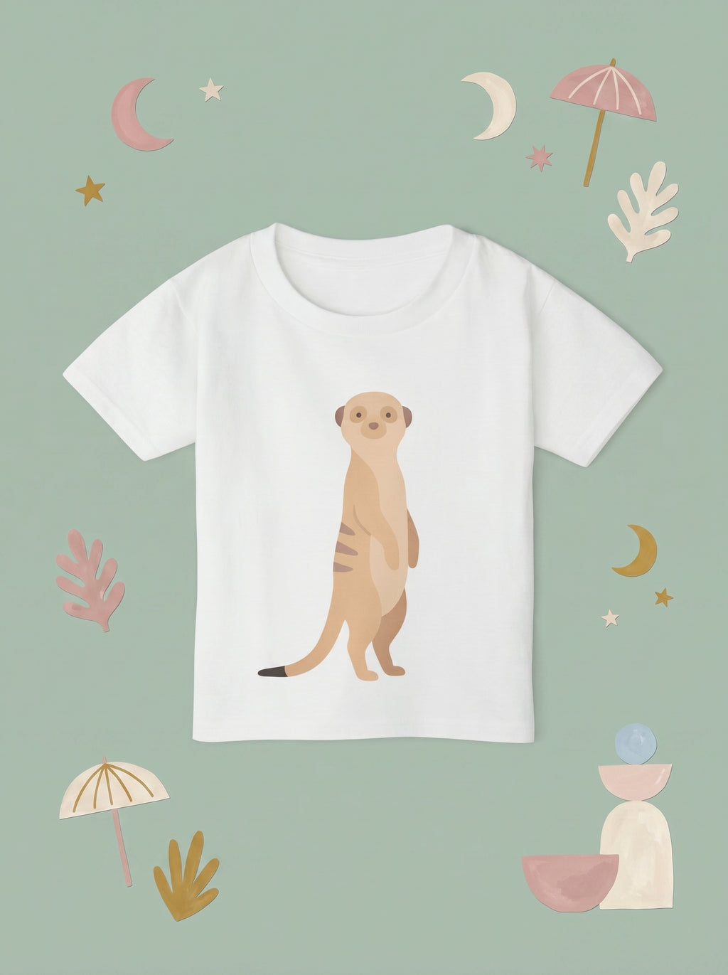 Standing Meerkat Toddler Tee in White – Kids clothes | Little Ark | Christian Clothing Brand