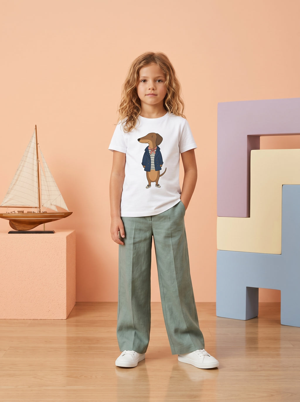 Dachshund Kids Tee in – Kids clothes | Little Ark | Christian Clothing Brand