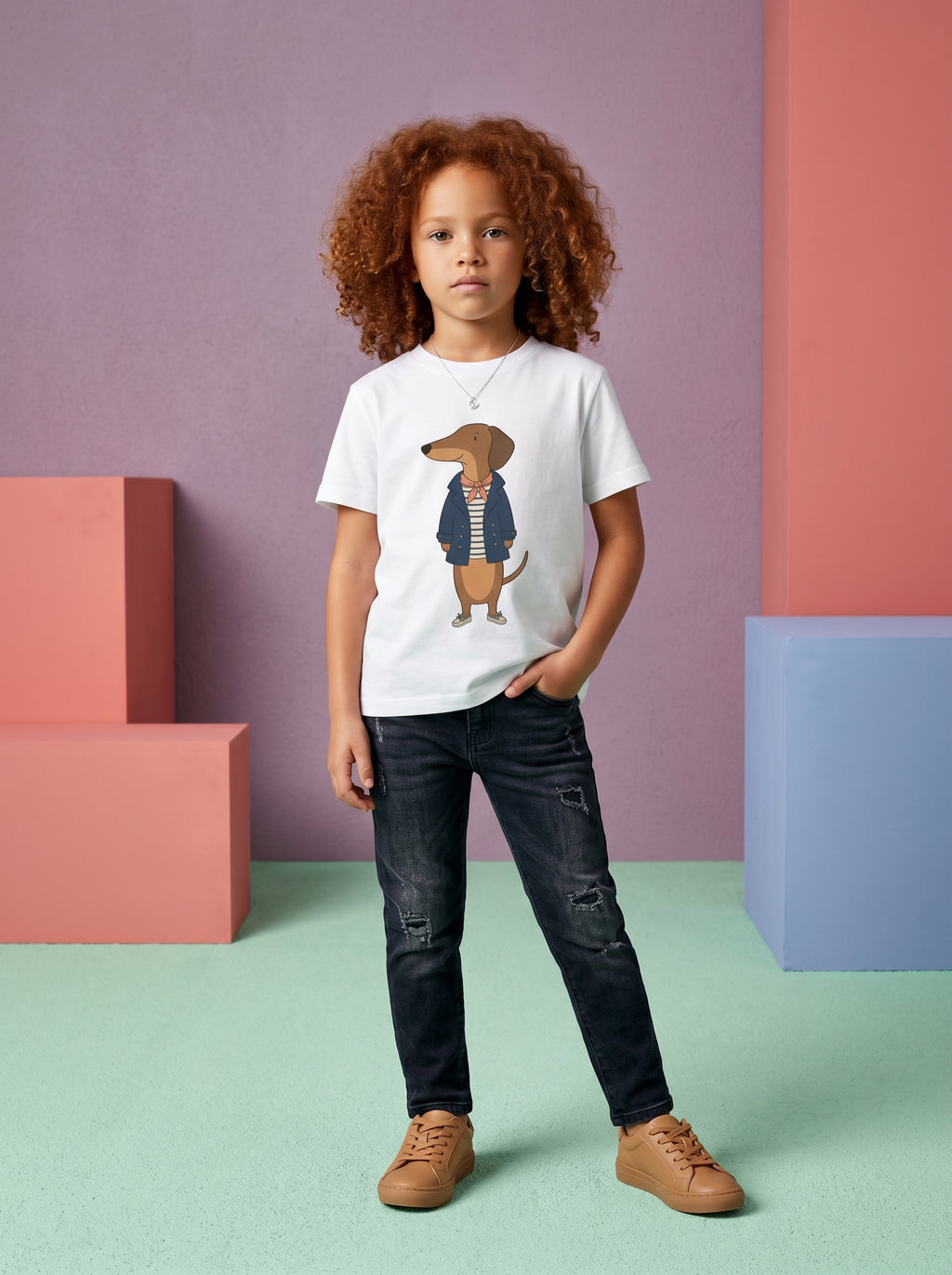 Dachshund Kids Tee in – Kids clothes | Little Ark | Christian Clothing Brand
