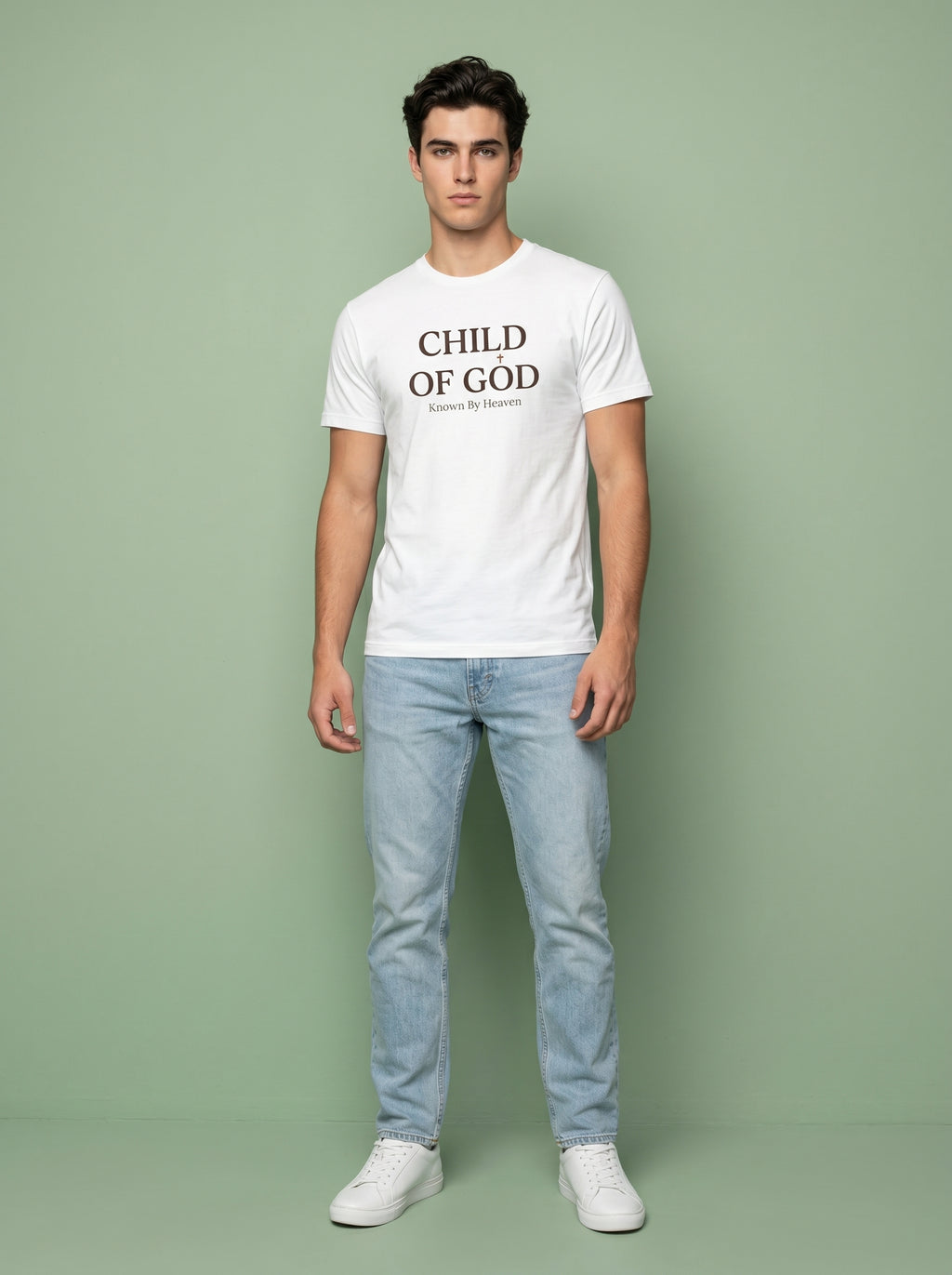 'Child of God' - 'Known by Heaven' Mens Tee in – T-Shirt | Little Ark | Christian Clothing Brand