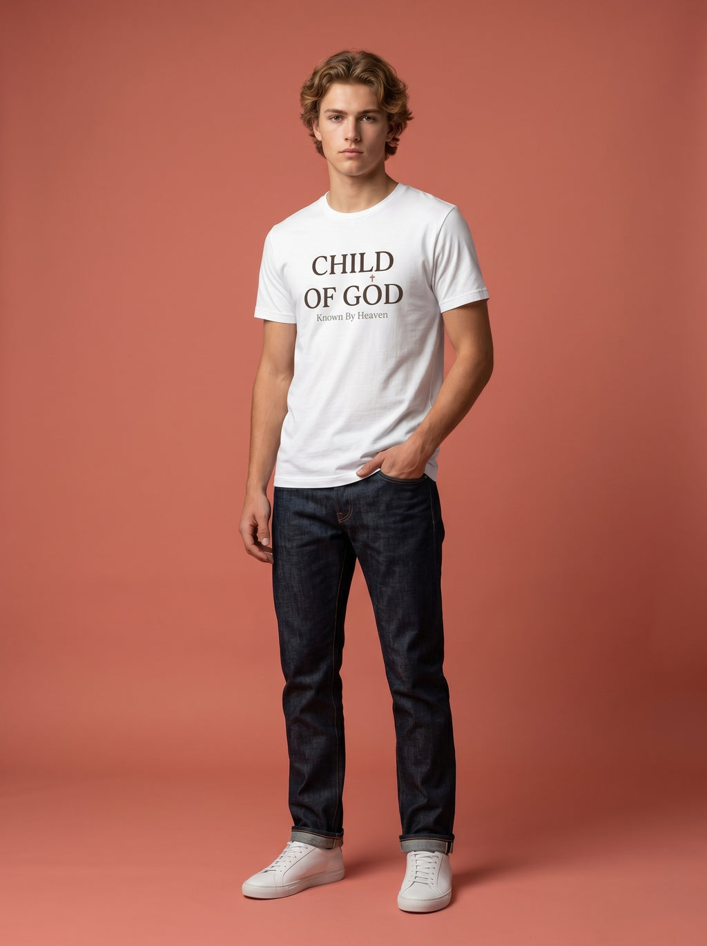 'Child of God' - 'Known by Heaven' Mens Tee in – T-Shirt | Little Ark | Christian Clothing Brand