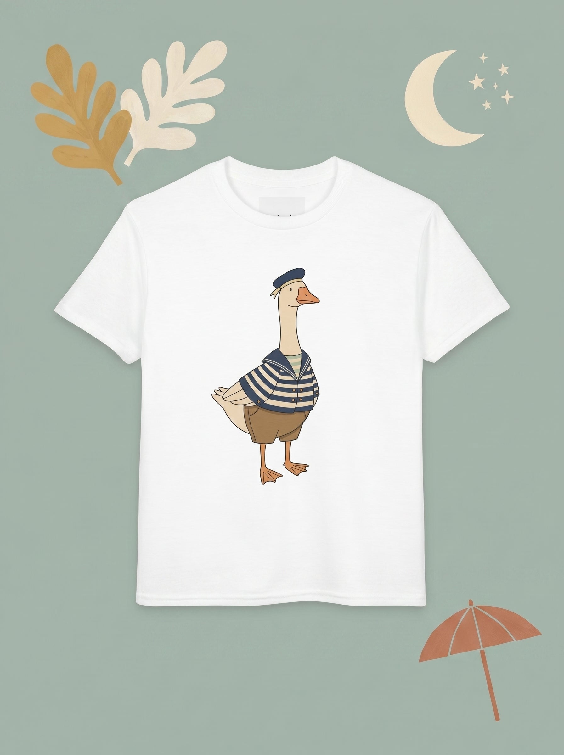Sailor Goose Kids Tee in White – Kids clothes | Little Ark | Christian Clothing Brand