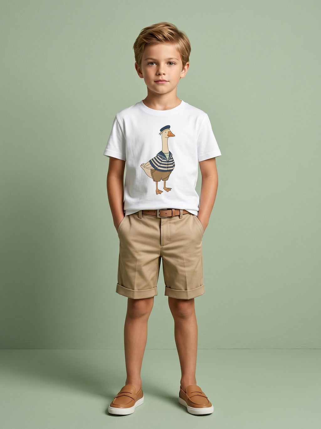 Sailor Goose Kids Tee in White – Kids clothes | Little Ark | Christian Clothing Brand