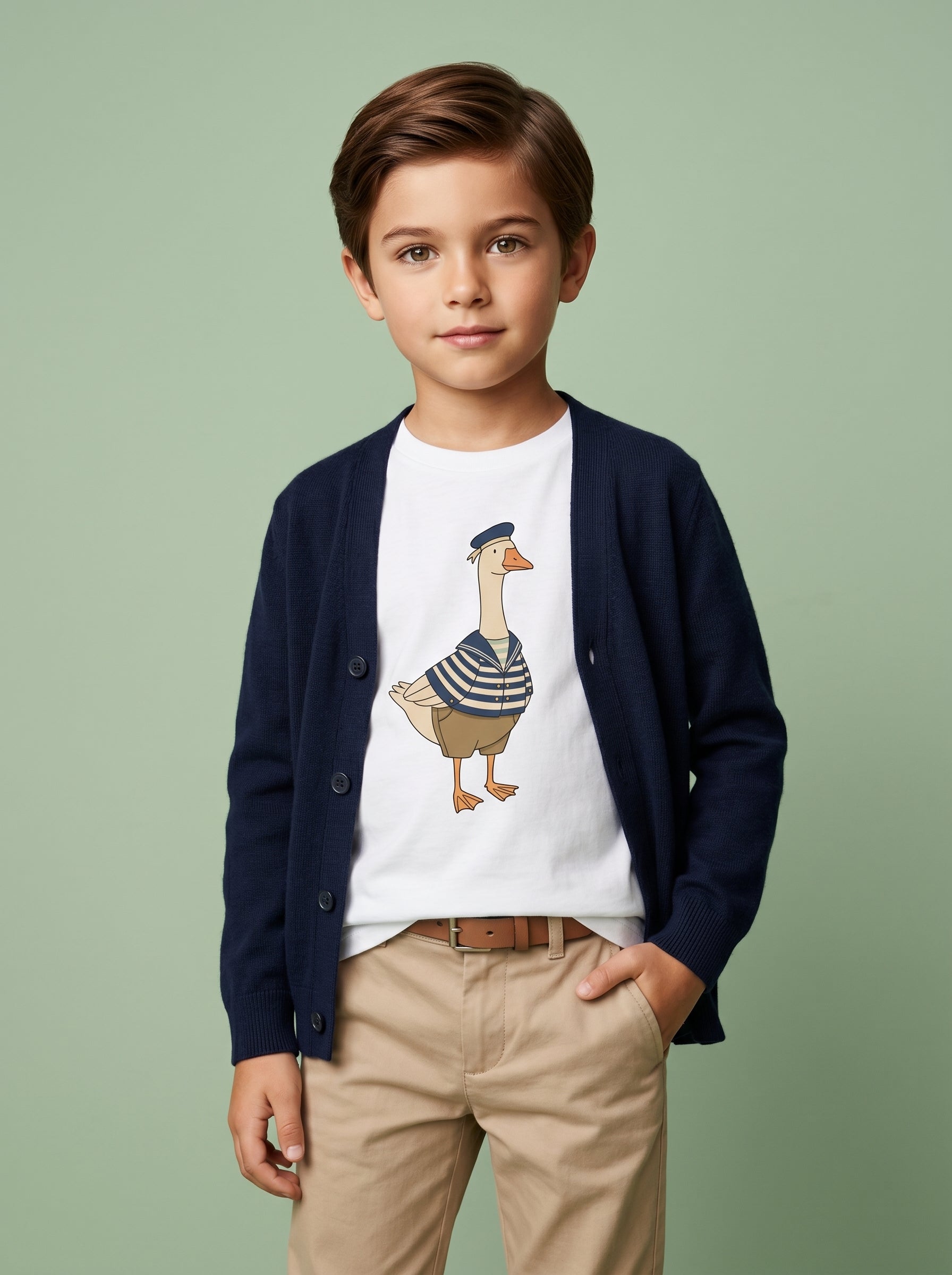 Sailor Goose Kids Tee in White – Kids clothes | Little Ark | Christian Clothing Brand