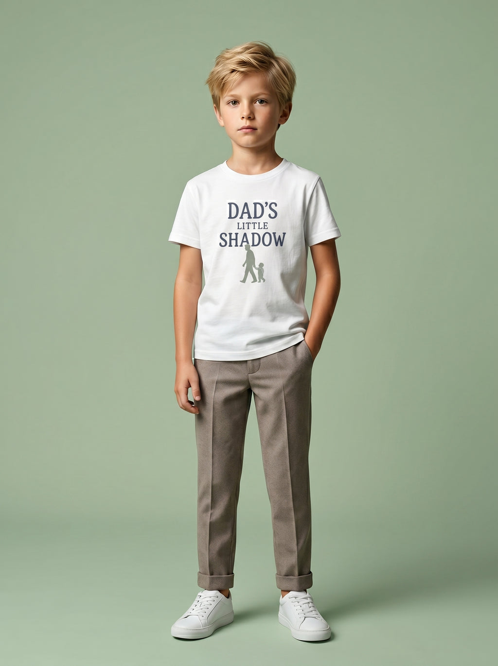 'Dads Little Shadow' Kids Tee in White – Kids clothes | Little Ark | Christian Clothing Brand