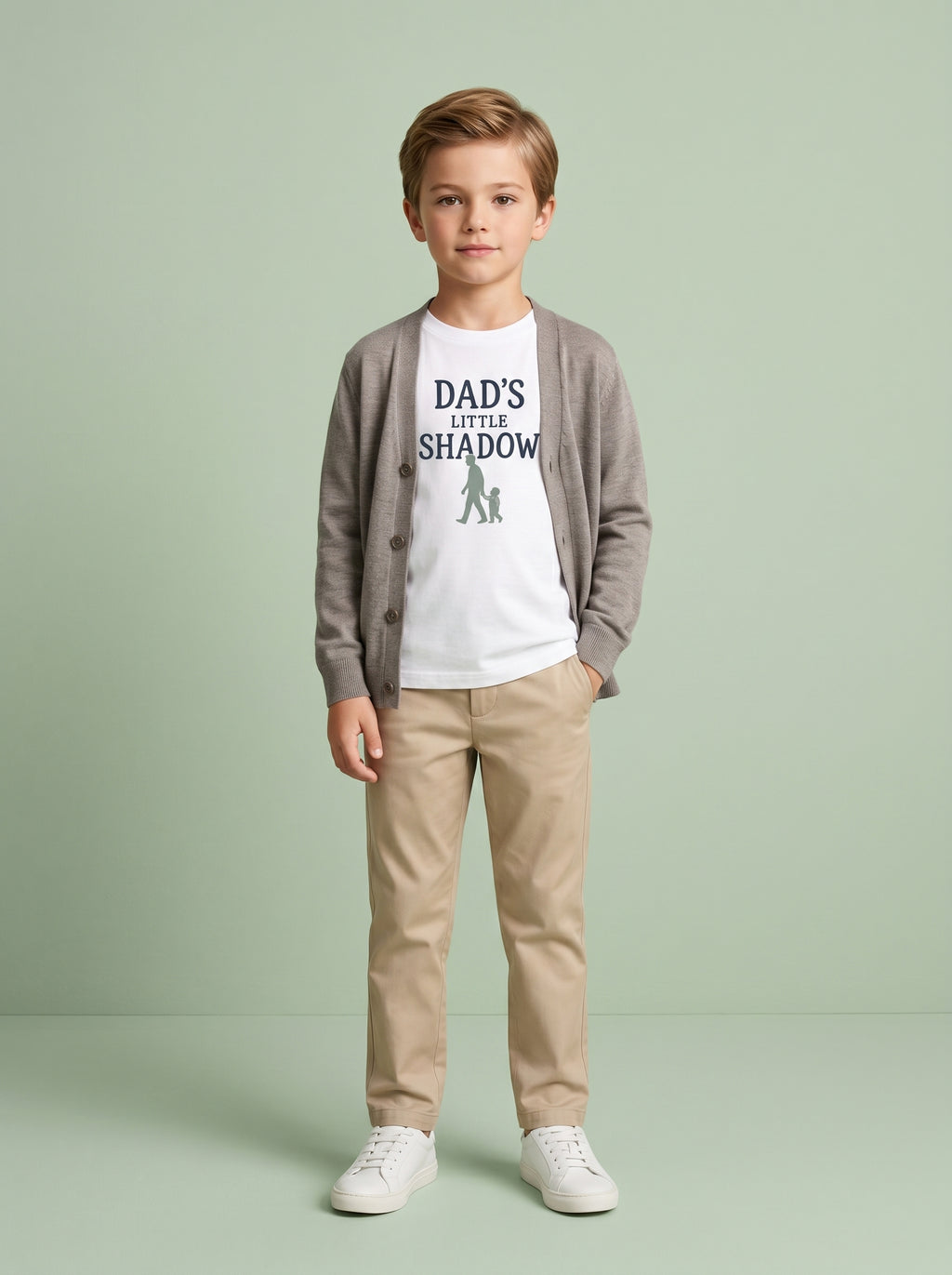 'Dads Little Shadow' Kids Tee in White – Kids clothes | Little Ark | Christian Clothing Brand