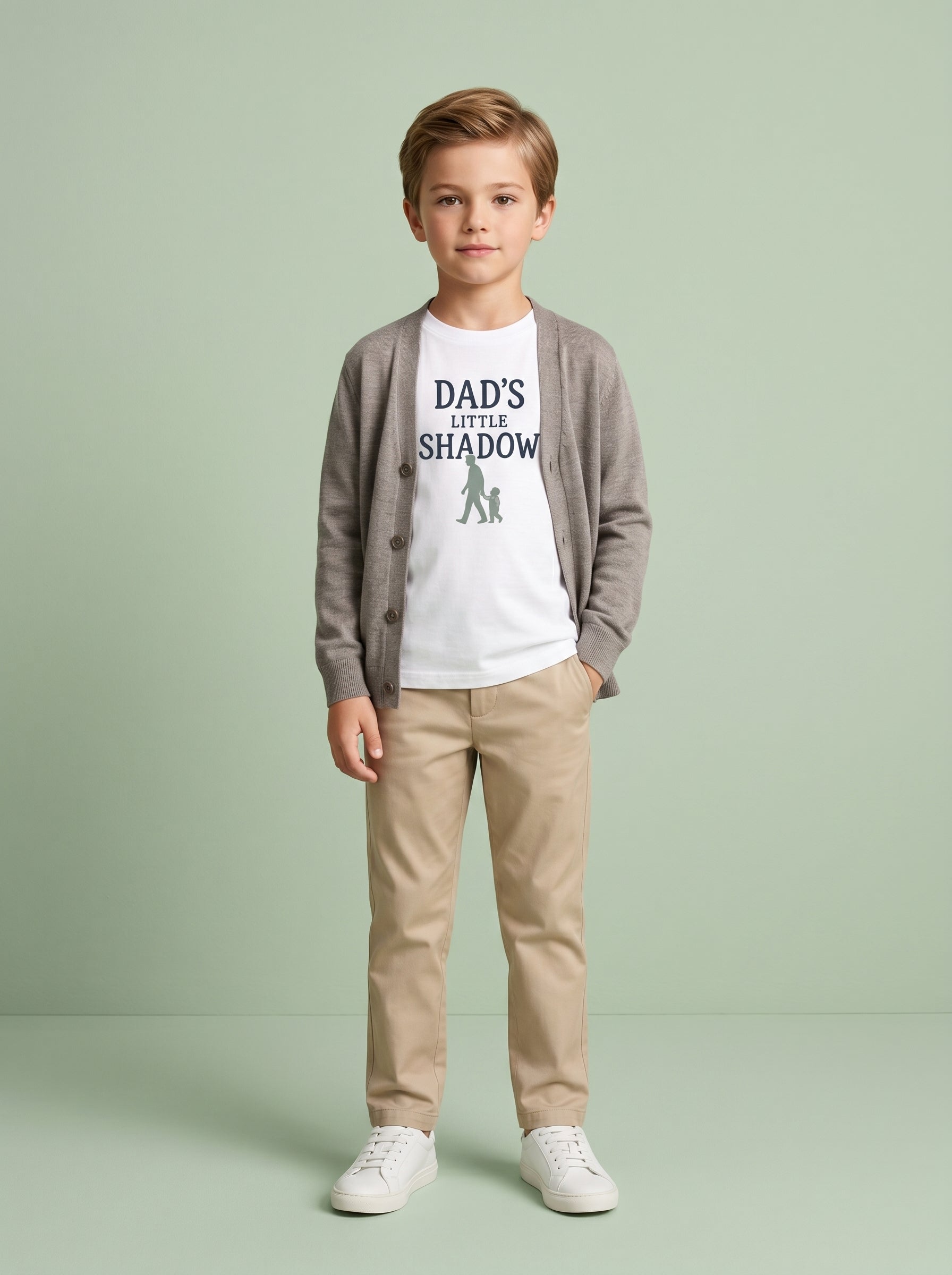 'Dads Little Shadow' Kids Tee in White – Kids clothes | Little Ark | Christian Clothing Brand