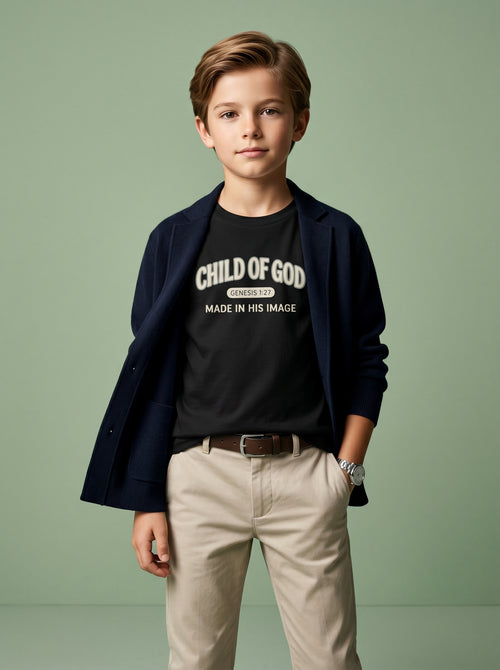'Child of God' - 'Made in his Image' Kids Tee in – Kids clothes | Little Ark | Christian Clothing Brand