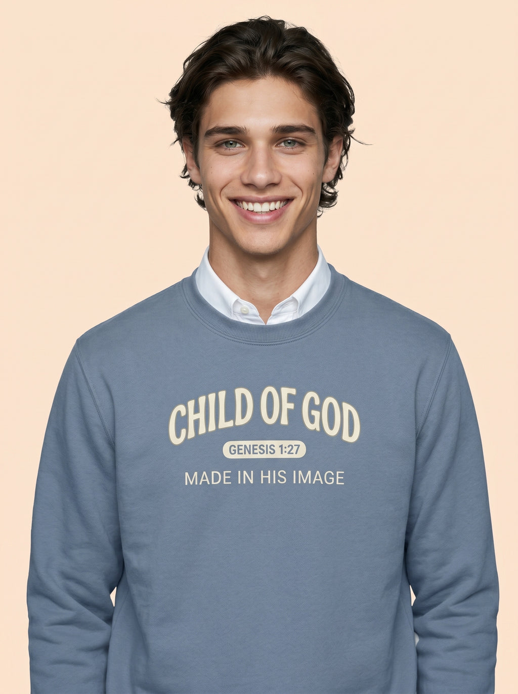 'Child of God' Made in His Image Mens Sweatshirt – Sweatshirt | Little Ark | Christian Clothing Brand