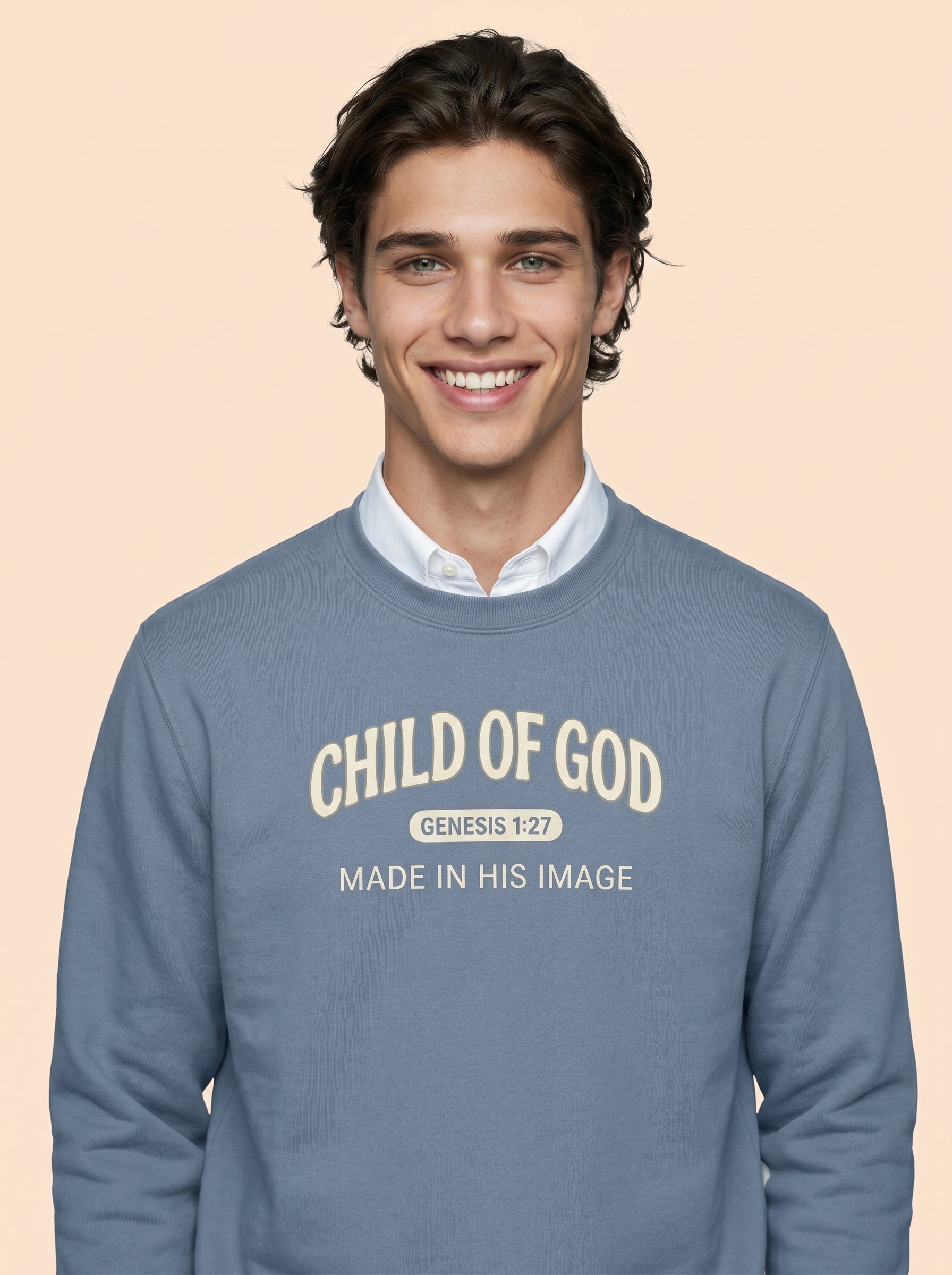 'Child of God' - 'Made in His Image' Mens Sweatshirt in – Sweatshirt | Little Ark | Christian Clothing Brand