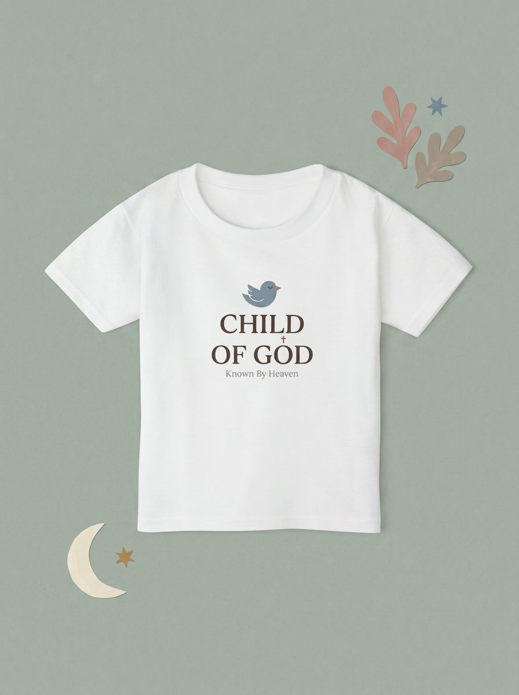 'Child of God' - 'Known by Heaven' Toddler Tee in White – Kids clothes | Little Ark | Christian Clothing Brand