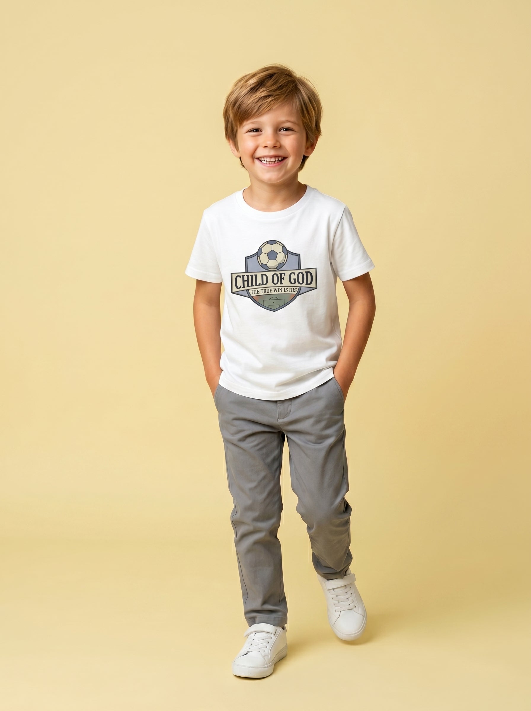 'Child of God' Soccer Team Kids Tee in – Kids clothes | Little Ark | Christian Clothing Brand