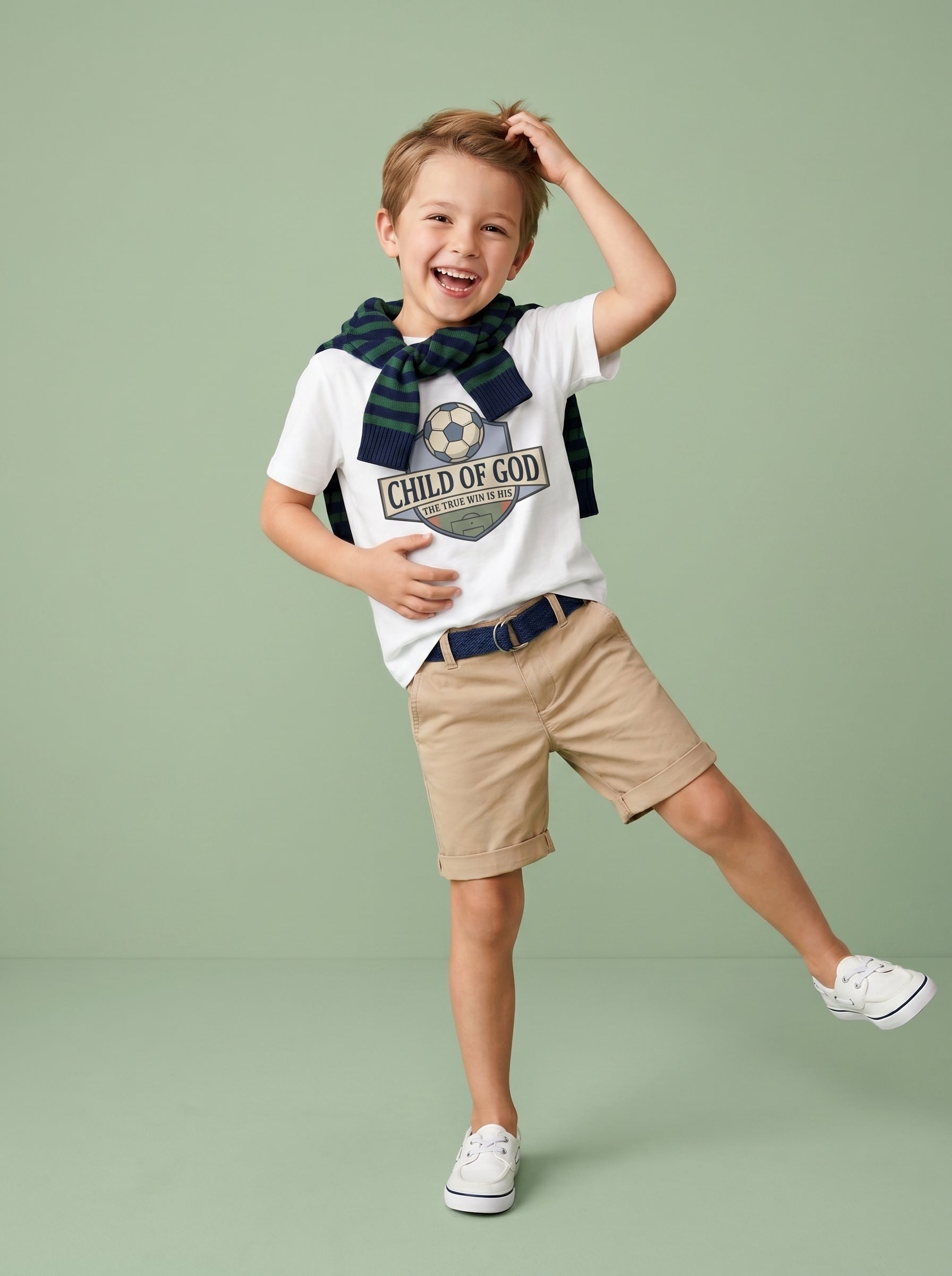 'Child of God' Soccer Team Kids Tee in – Kids clothes | Little Ark | Christian Clothing Brand