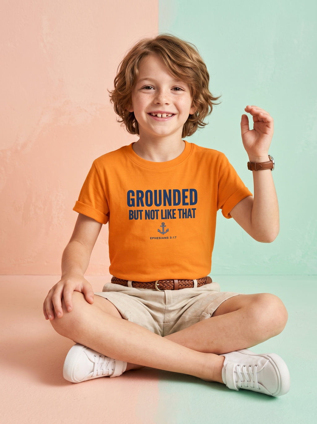 'Grounded' - 'Ephesians 3:17' Kids Tee
