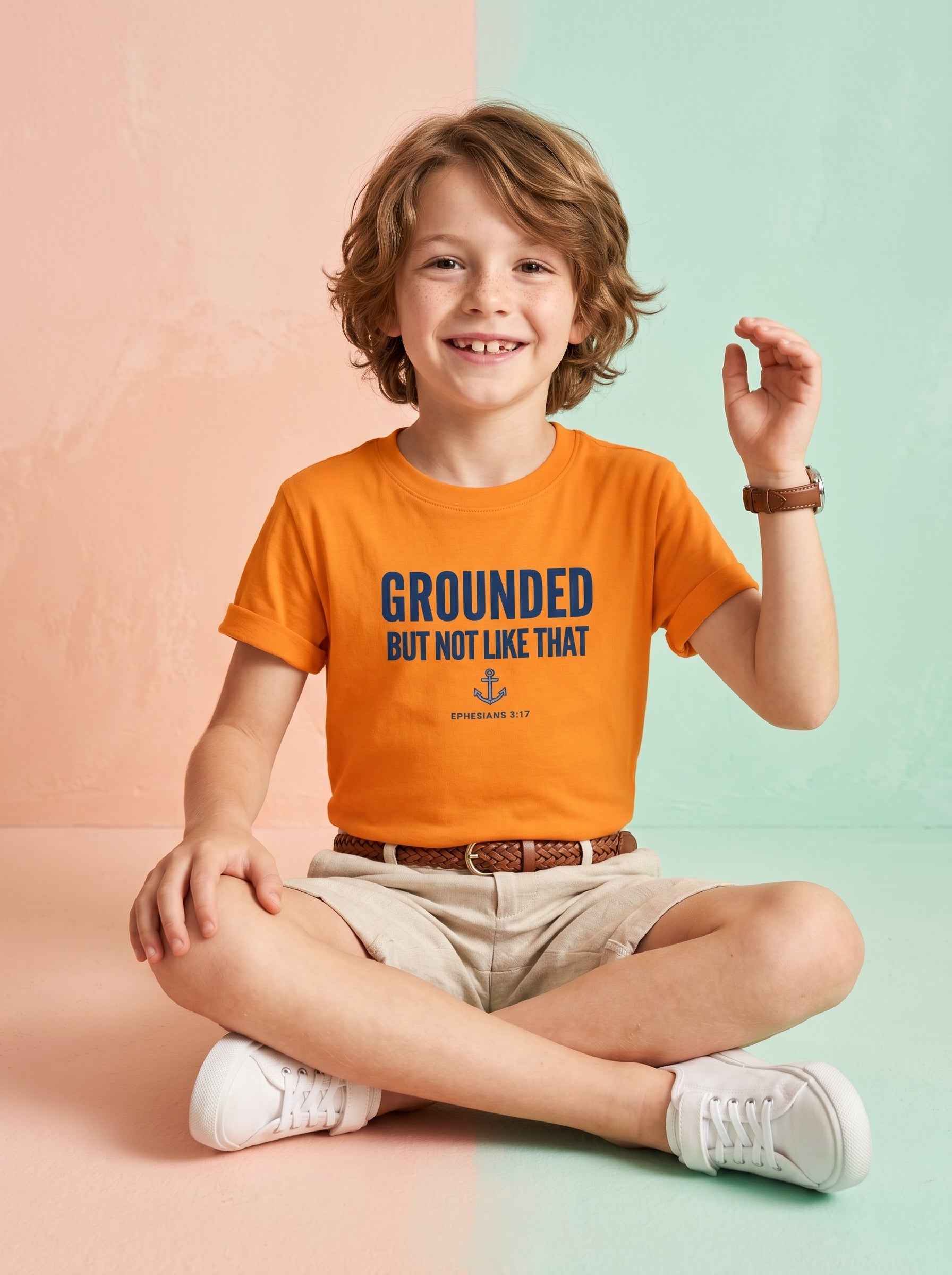 'Grounded' - 'Ephesians 3:17' Kids Tee