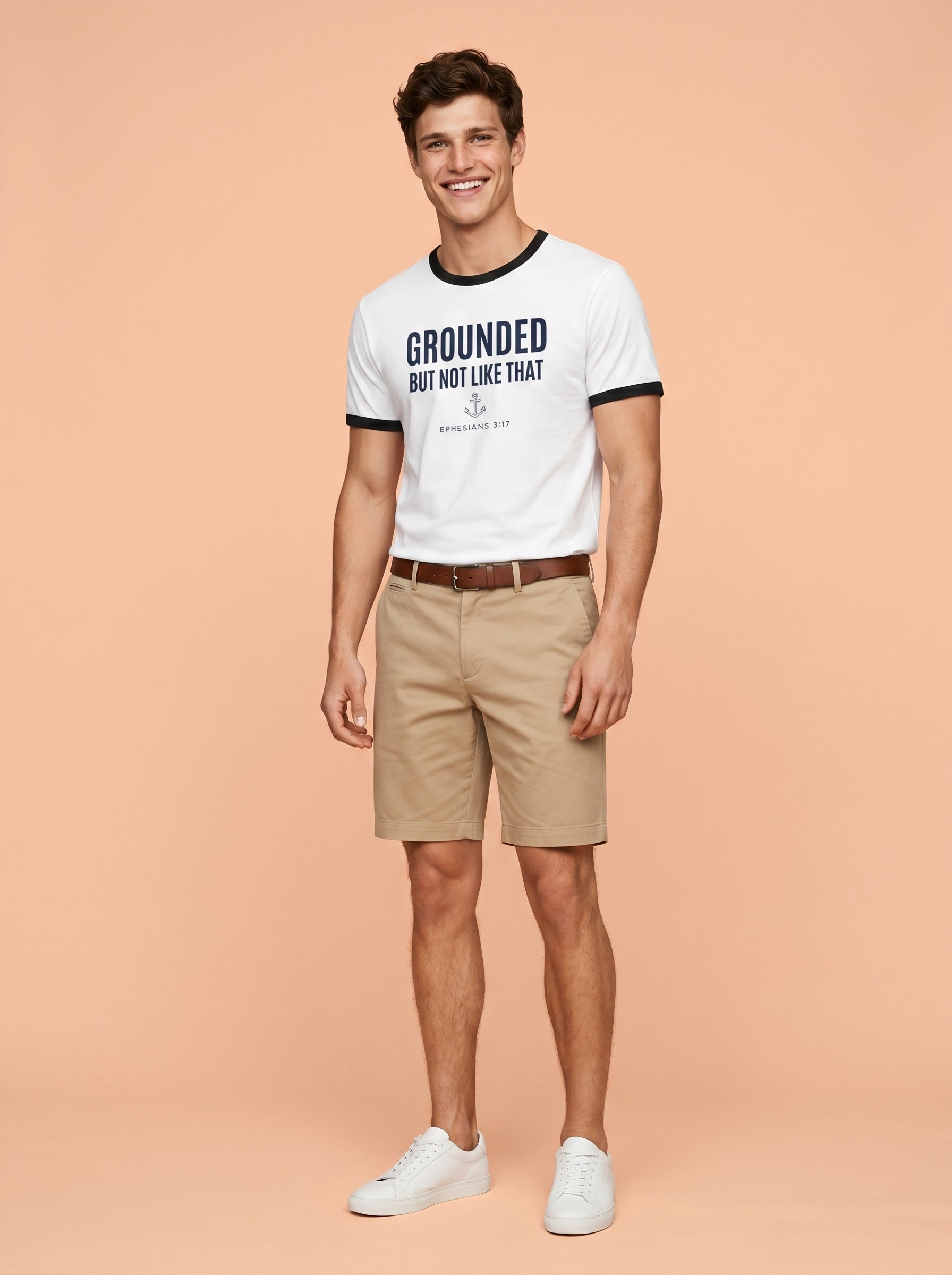 'Grounded' - 'Ephesians 3:17' Mens Ringer Tee