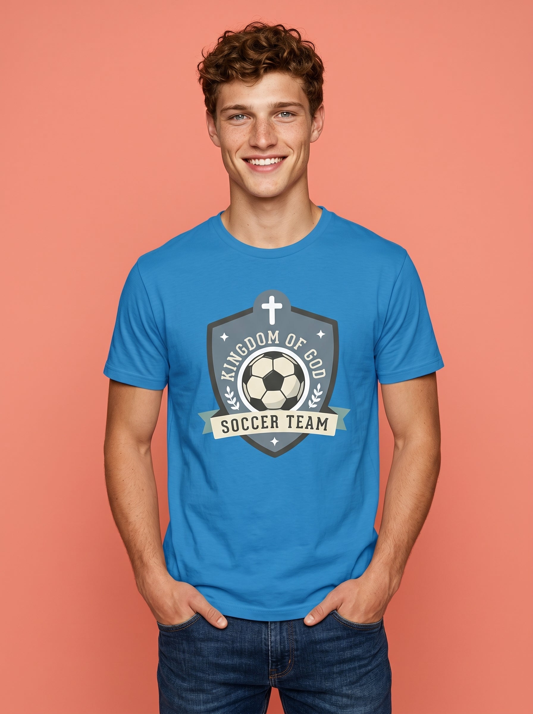 'Kingdom of God' - 'Soccer Team' Mens CVC Jersey Tee