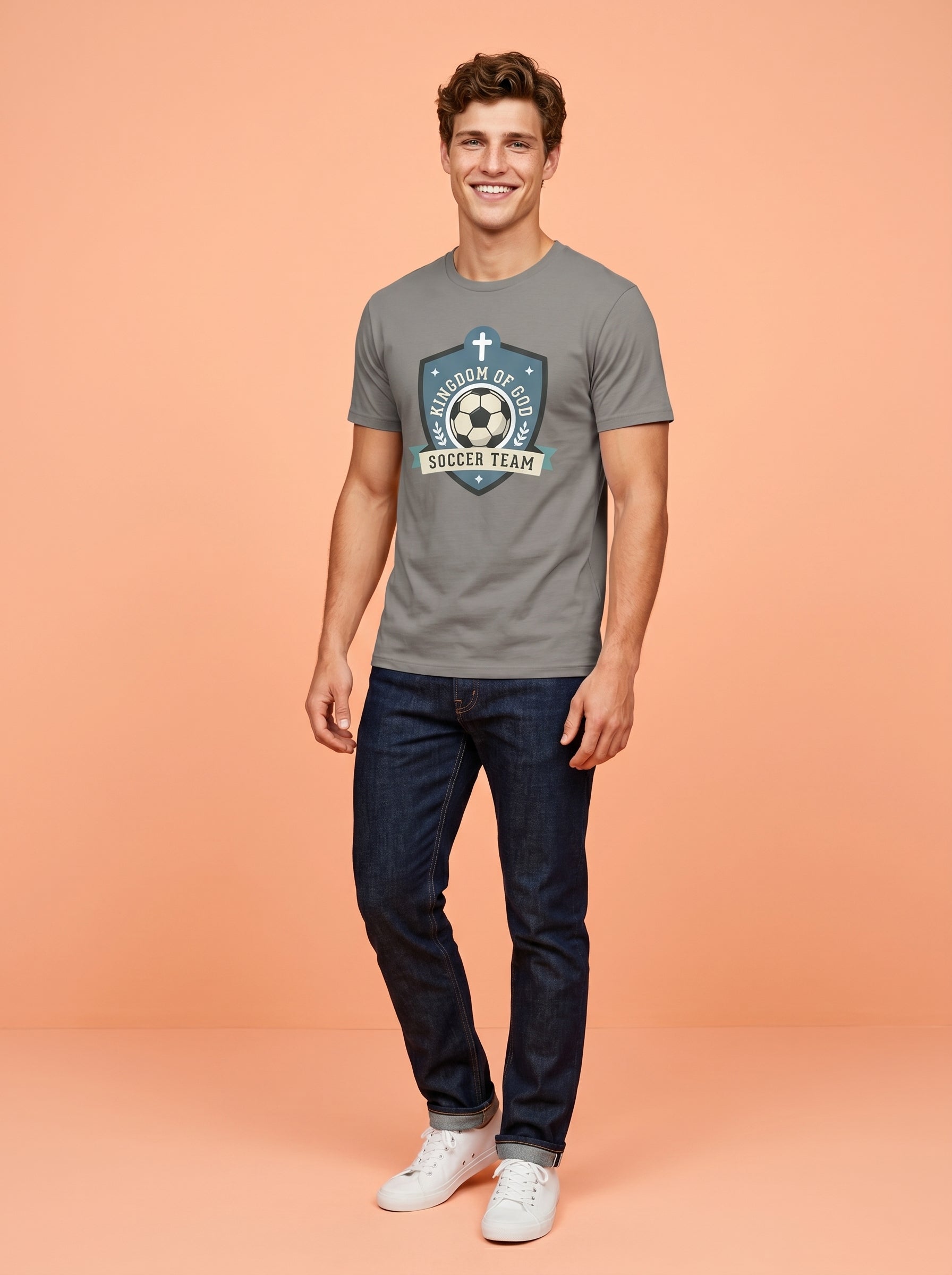 'Kingdom of God' - 'Soccer Team' Mens CVC Jersey Tee