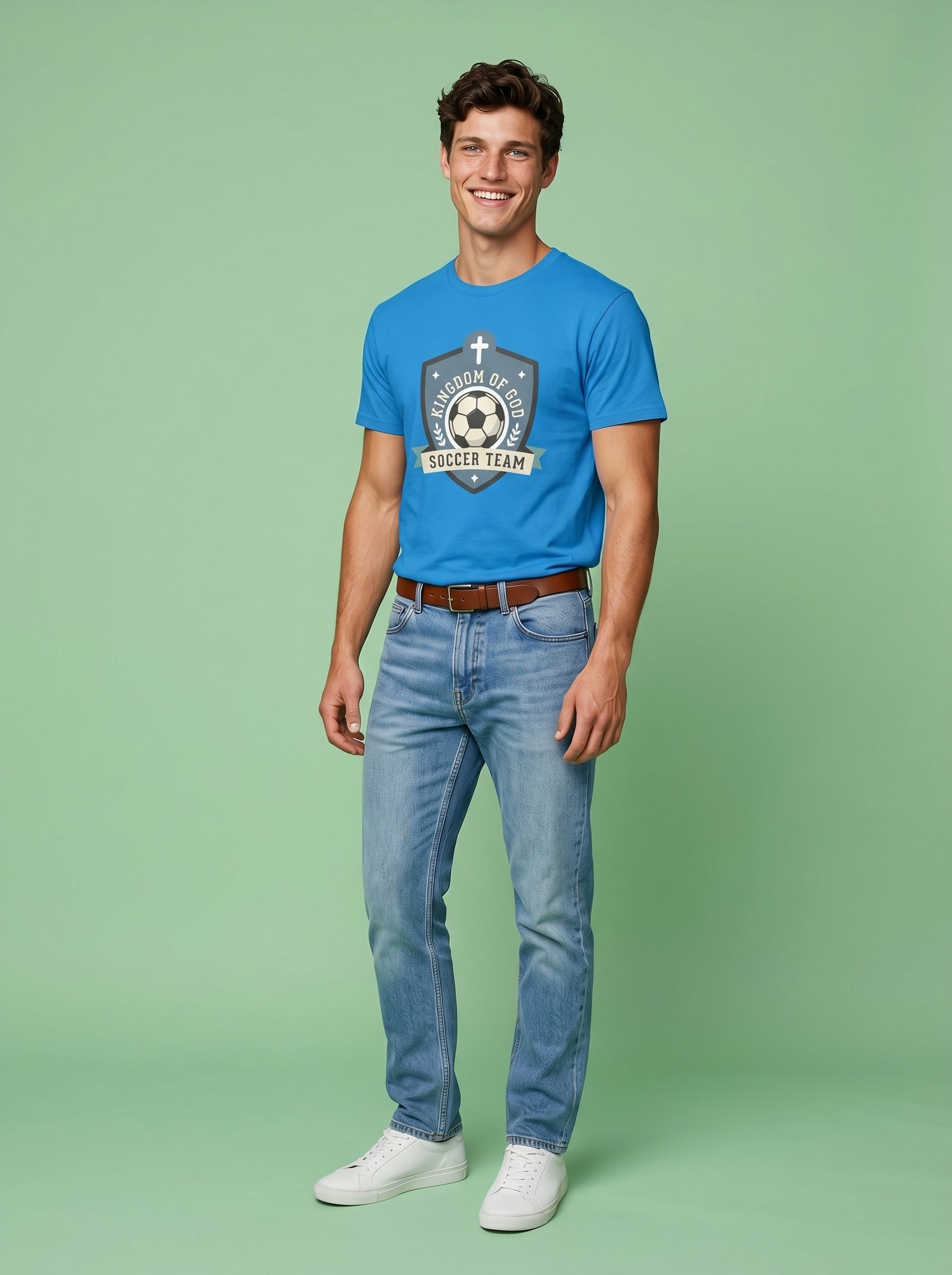 'Kingdom of God' - 'Soccer Team' Mens CVC Jersey Tee