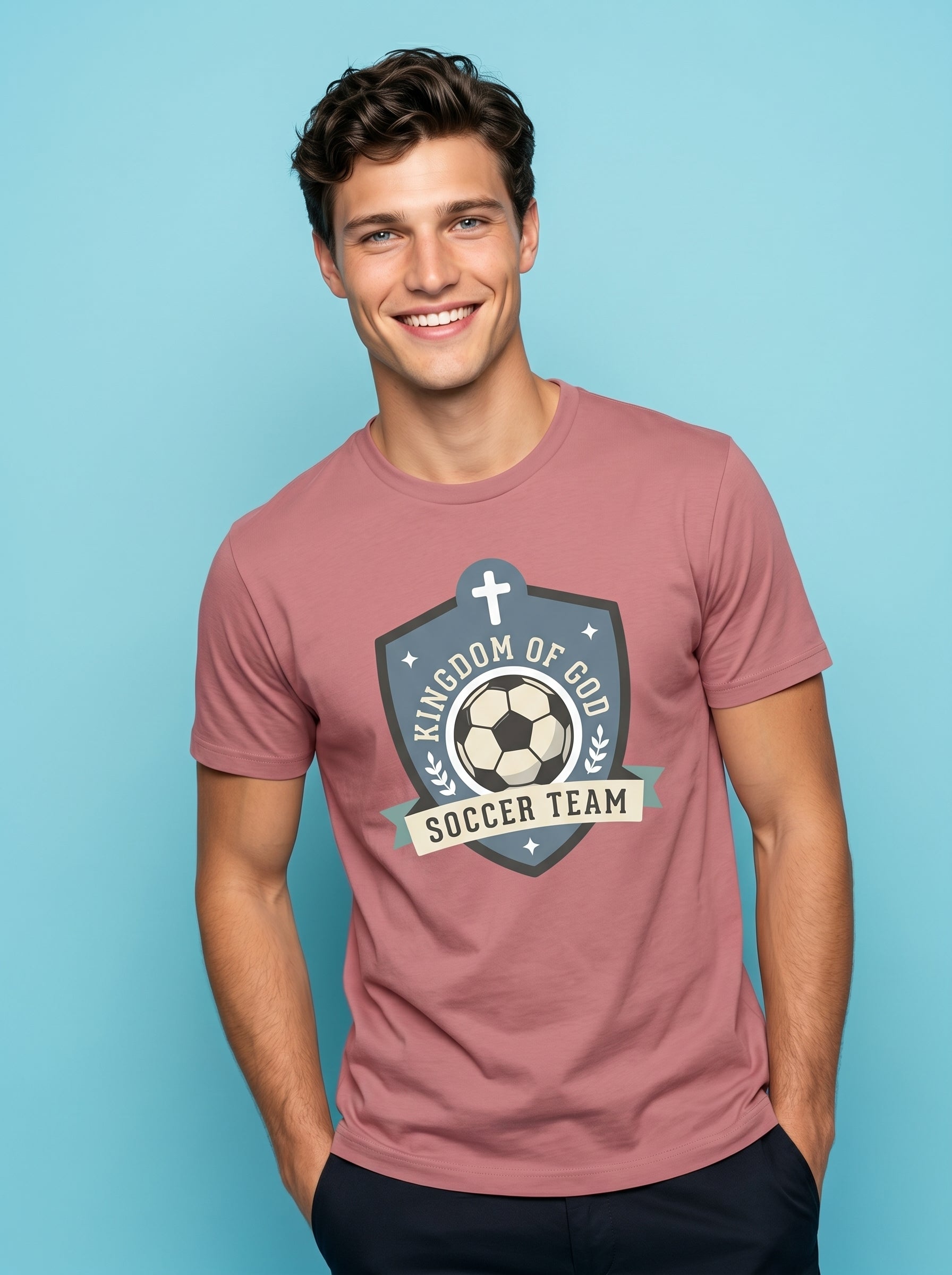 'Kingdom of God' - 'Soccer Team' Mens CVC Jersey Tee