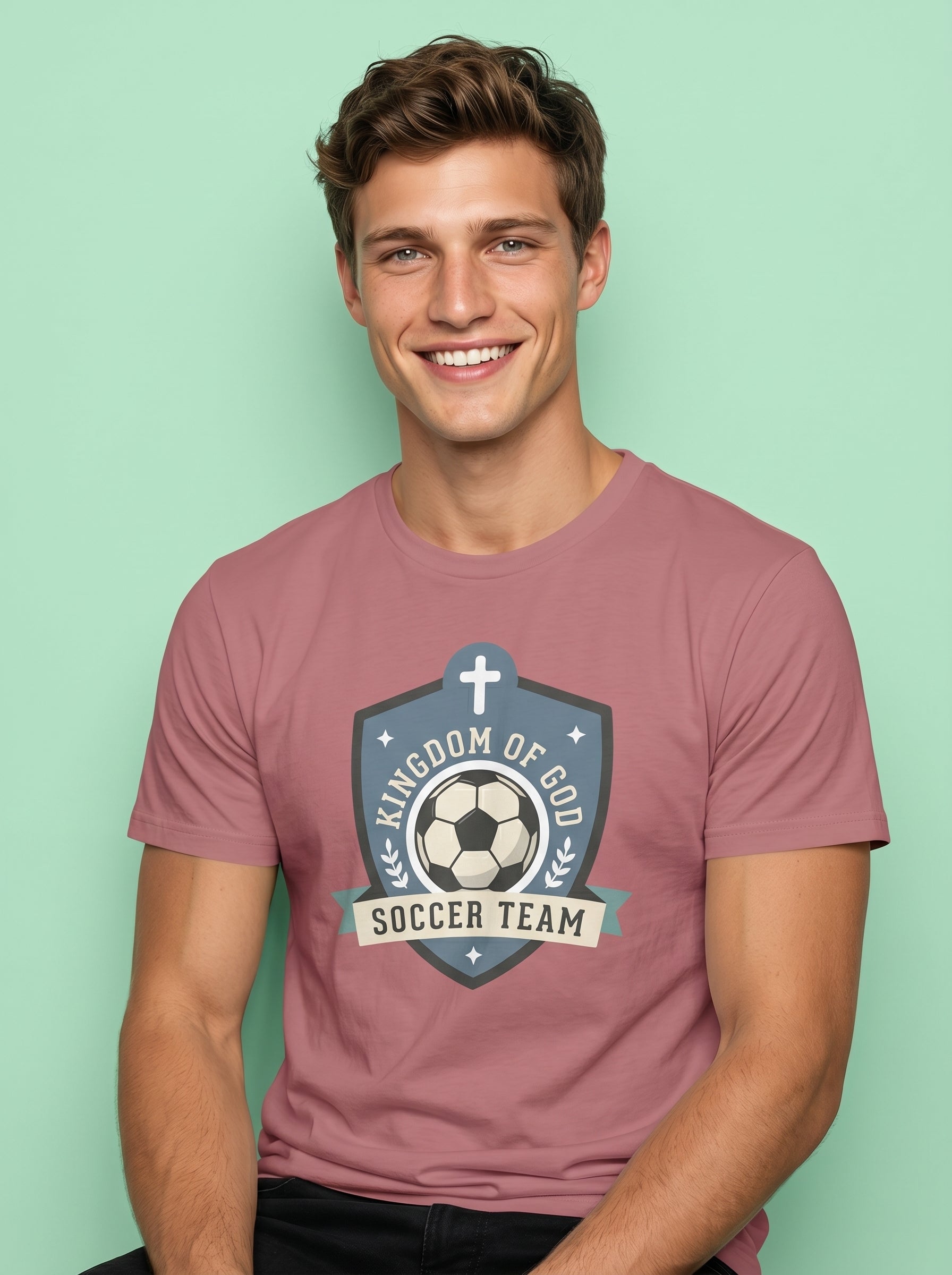 'Kingdom of God' - 'Soccer Team' Mens CVC Jersey Tee