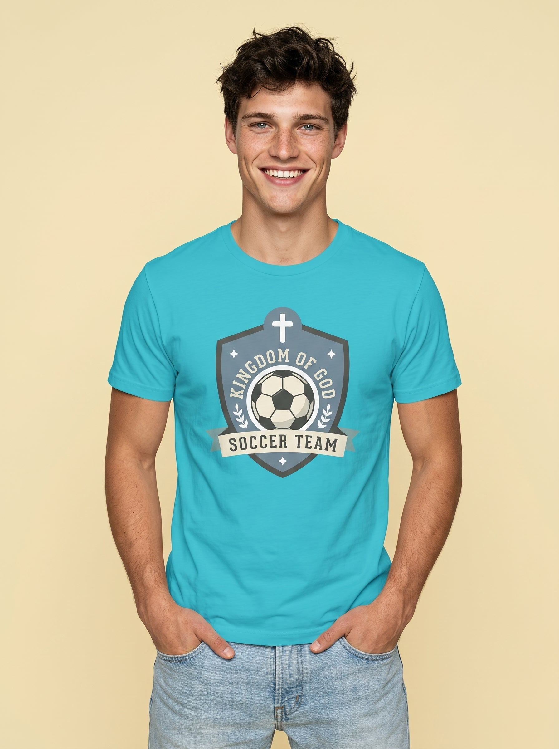 'Kingdom of God' - 'Soccer Team' Mens CVC Jersey Tee