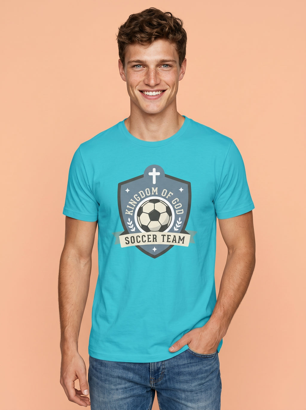 'Kingdom of God' - 'Soccer Team' Mens CVC Jersey Tee