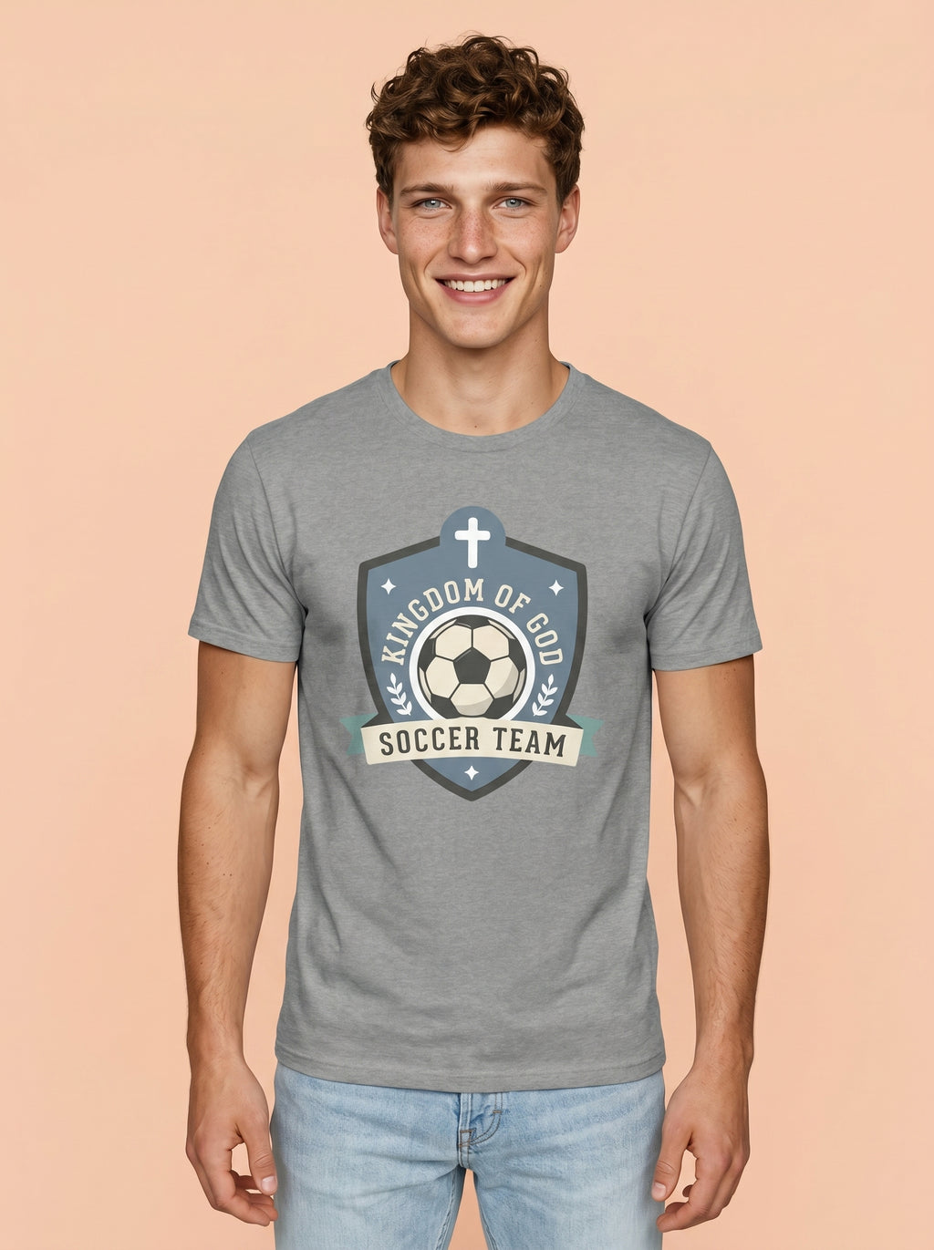 'Kingdom of God' - 'Soccer Team' Mens CVC Jersey Tee