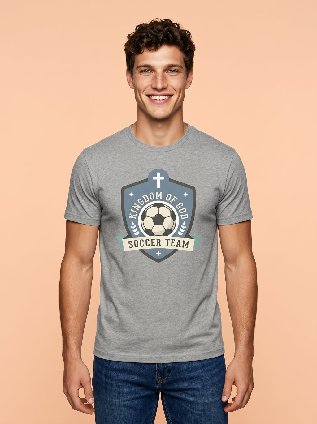 'Kingdom of God' - 'Soccer Team' Mens CVC Jersey Tee