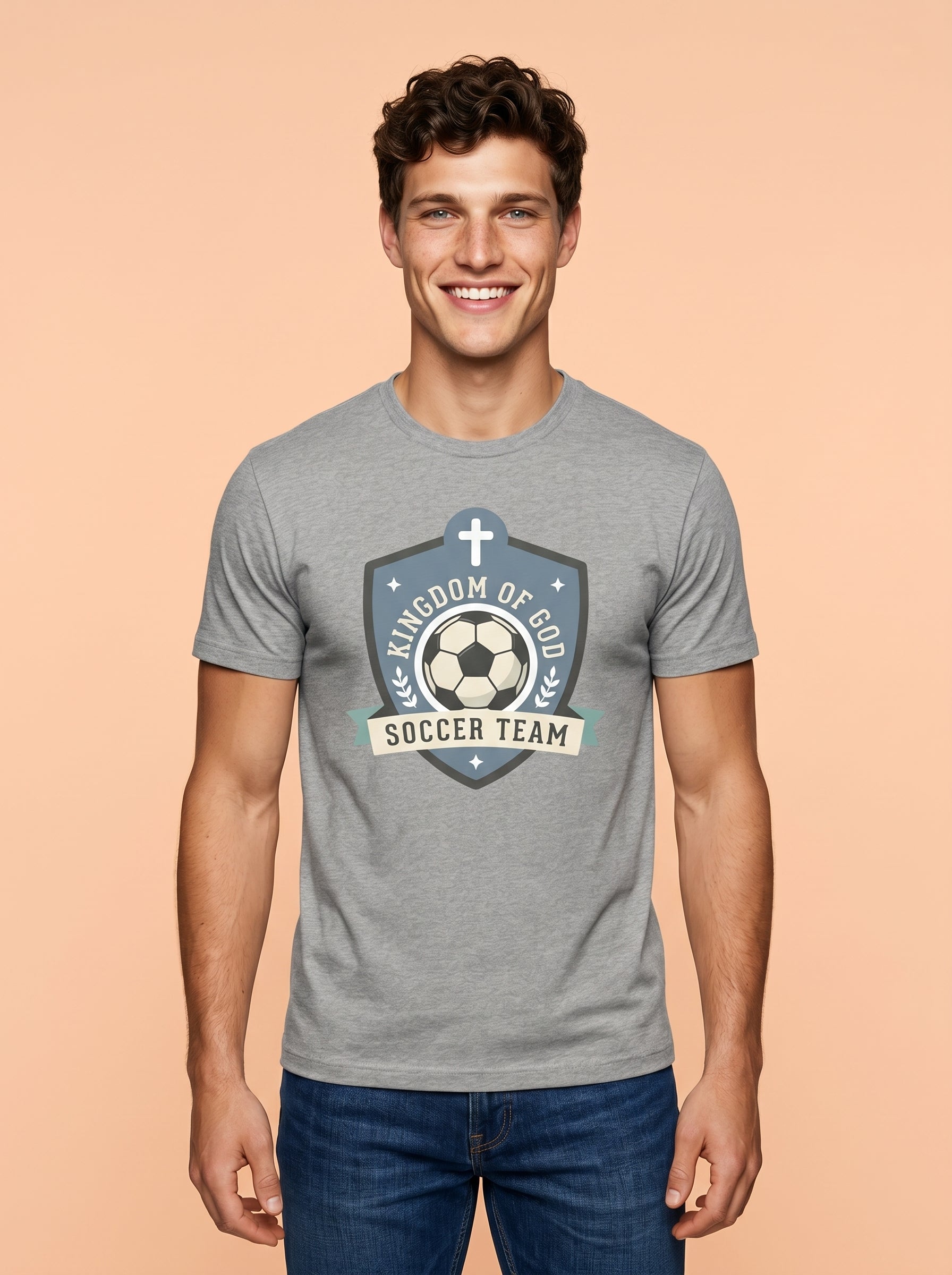 'Kingdom of God' - 'Soccer Team' Mens CVC Jersey Tee