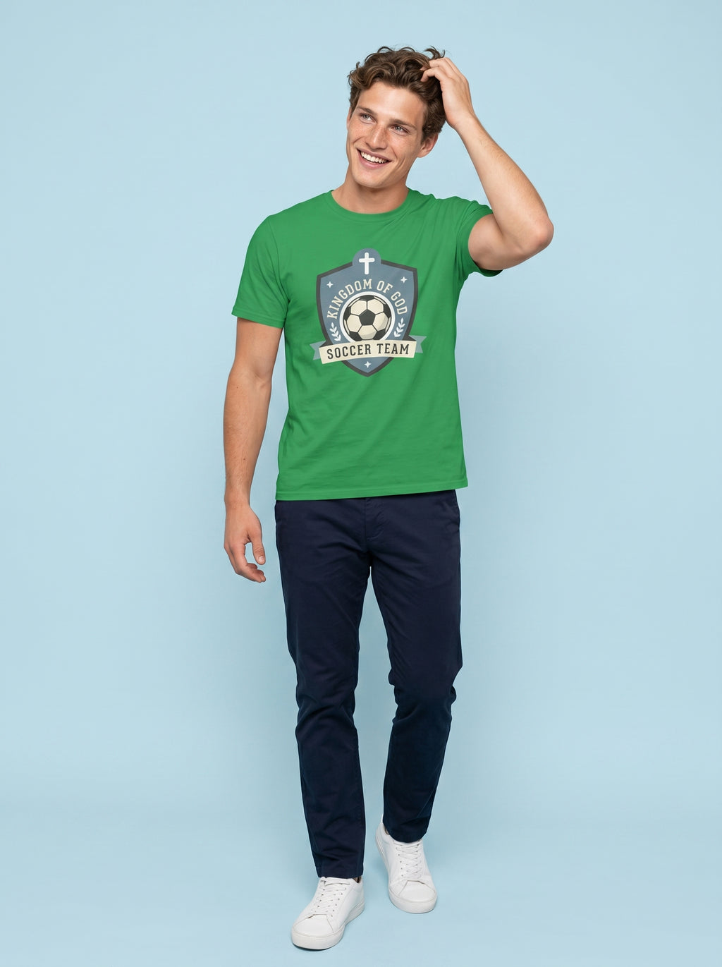 'Kingdom of God' - 'Soccer Team' Mens CVC Jersey Tee
