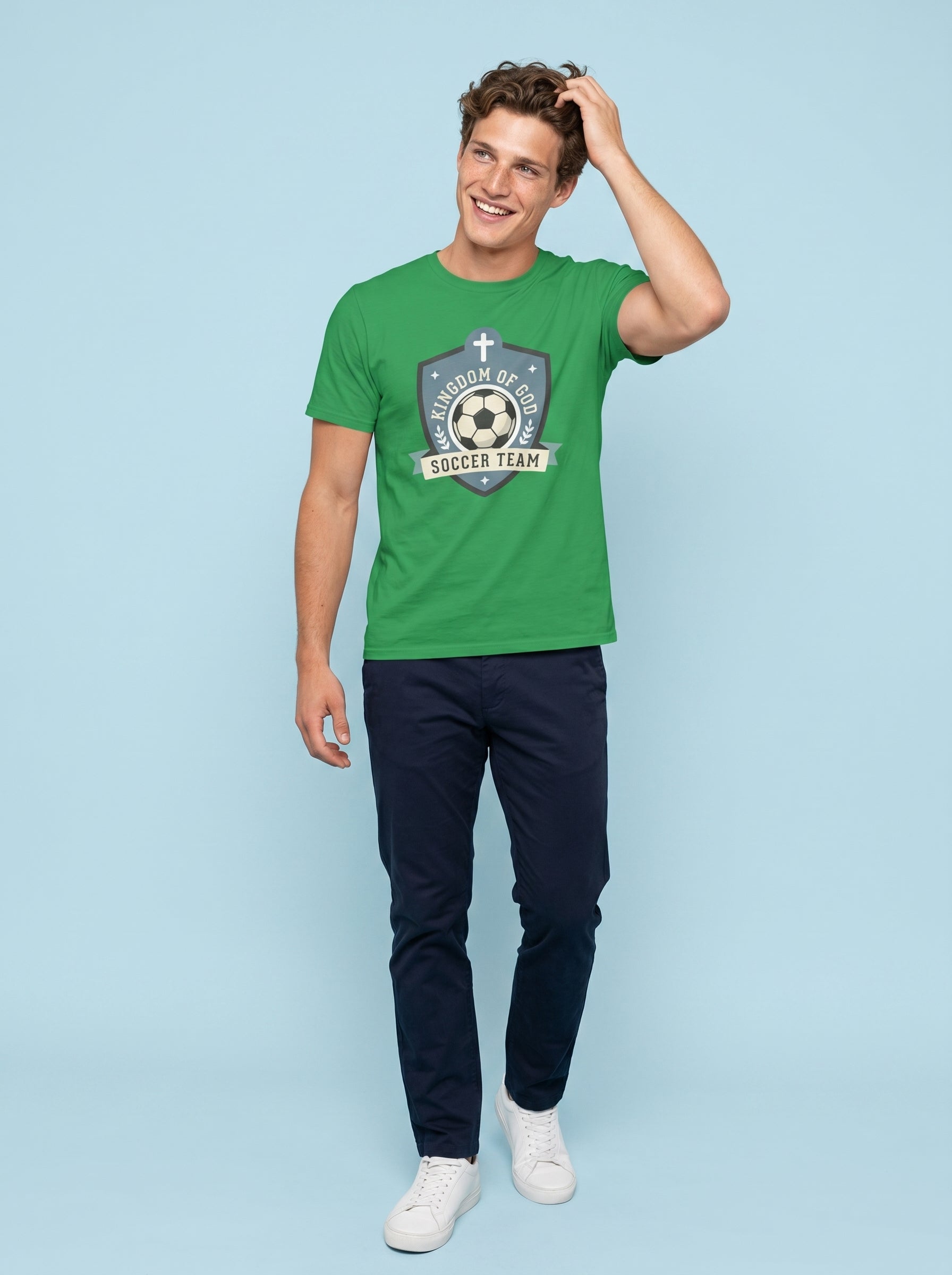 'Kingdom of God' - 'Soccer Team' Mens CVC Jersey Tee
