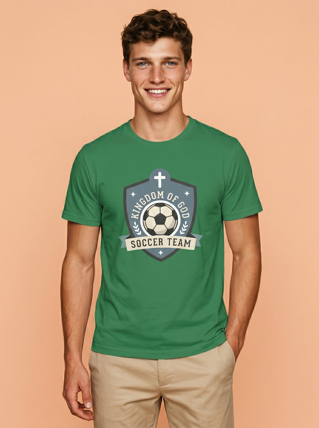 'Kingdom of God' - 'Soccer Team' Mens CVC Jersey Tee