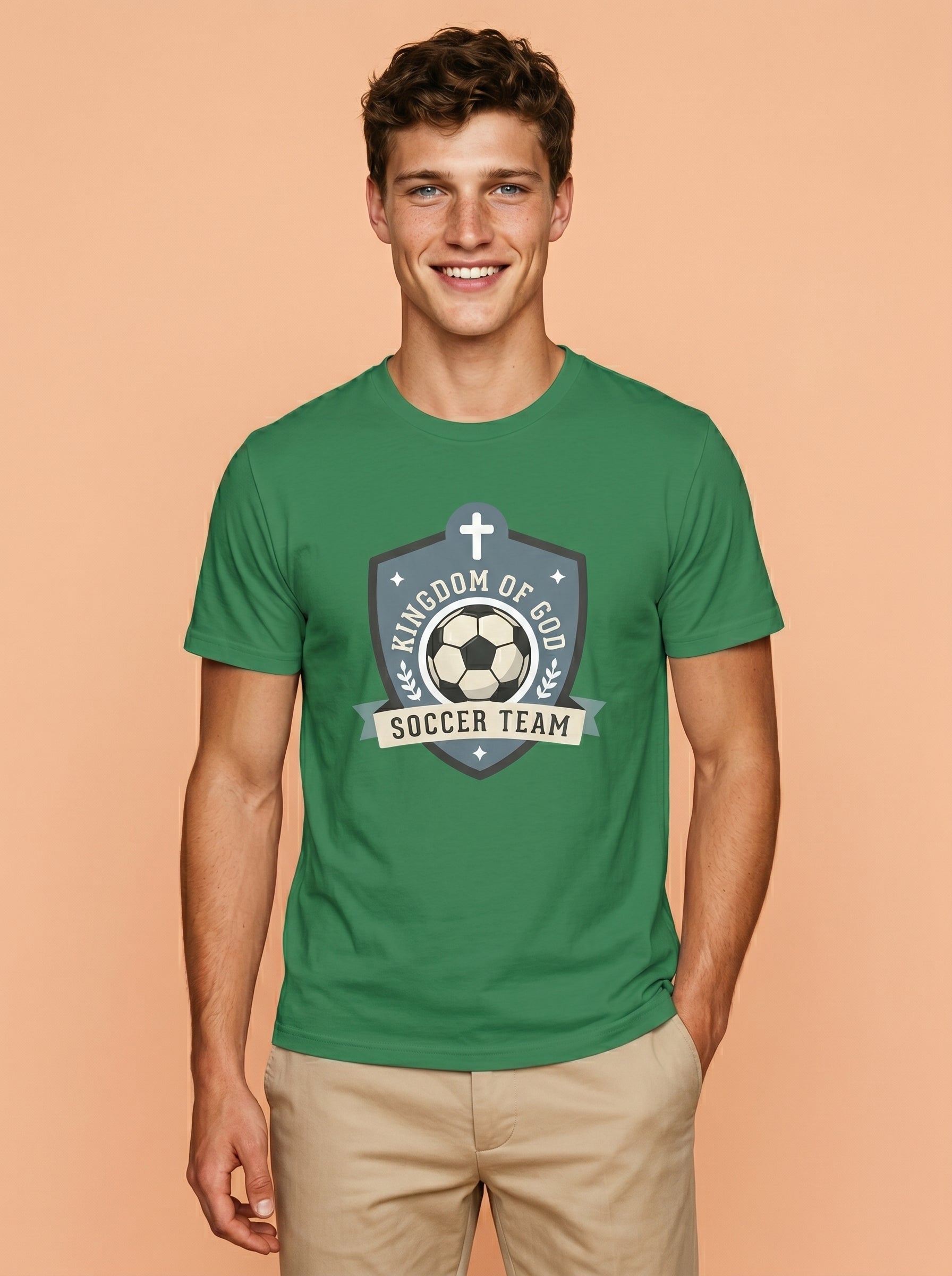 'Kingdom of God' - 'Soccer Team' Mens CVC Jersey Tee