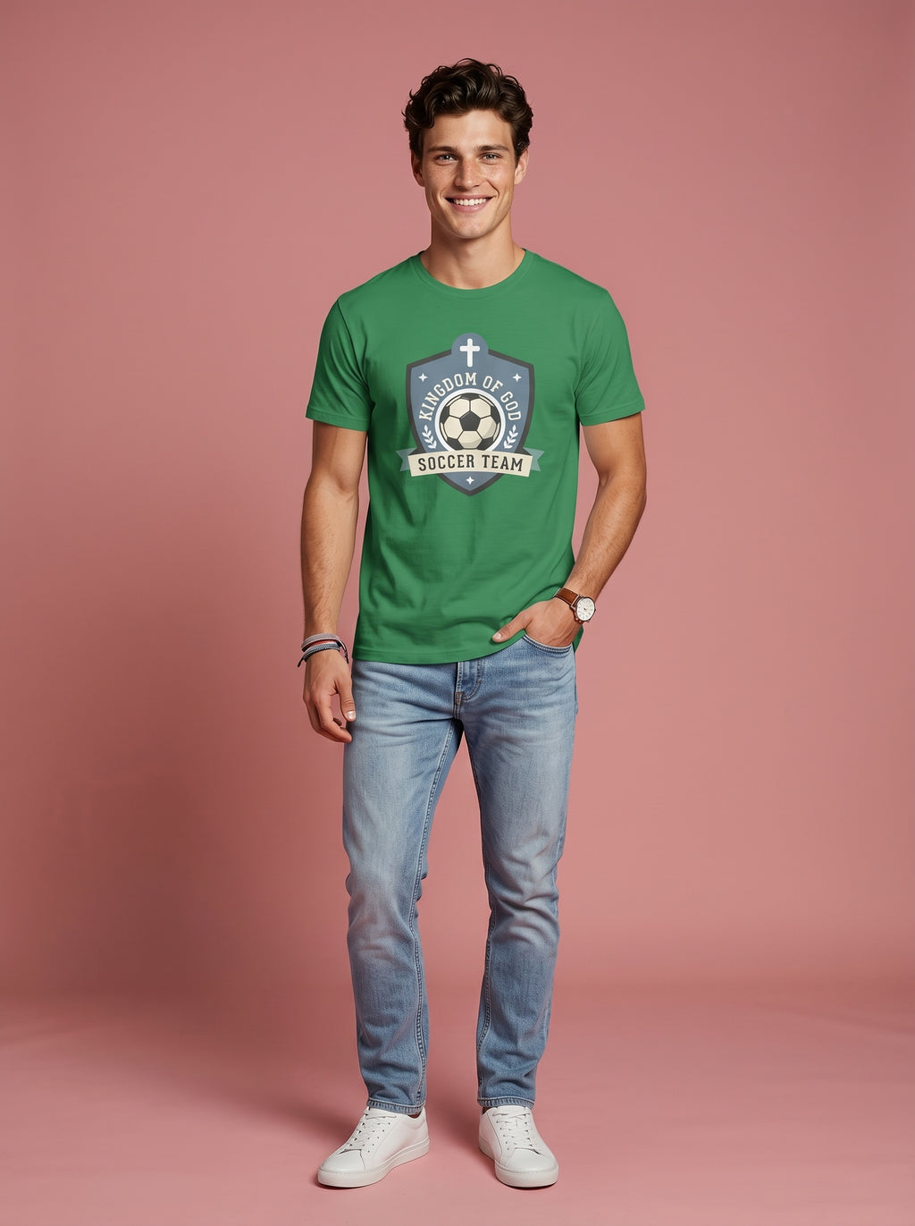 'Kingdom of God' - 'Soccer Team' Mens CVC Jersey Tee