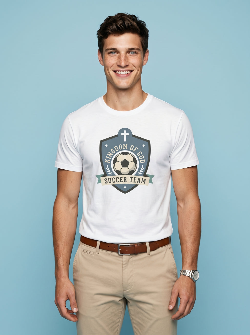 'Kingdom of God' - 'Soccer Team' Mens CVC Jersey Tee