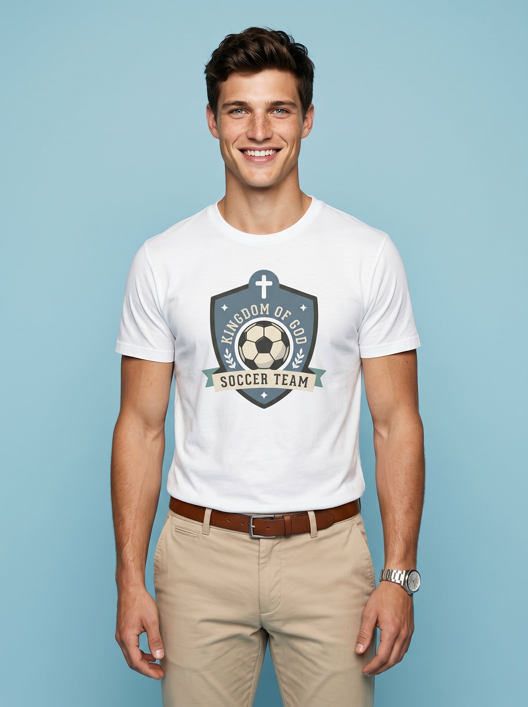 'Kingdom of God' - 'Soccer Team' Mens CVC Jersey Tee