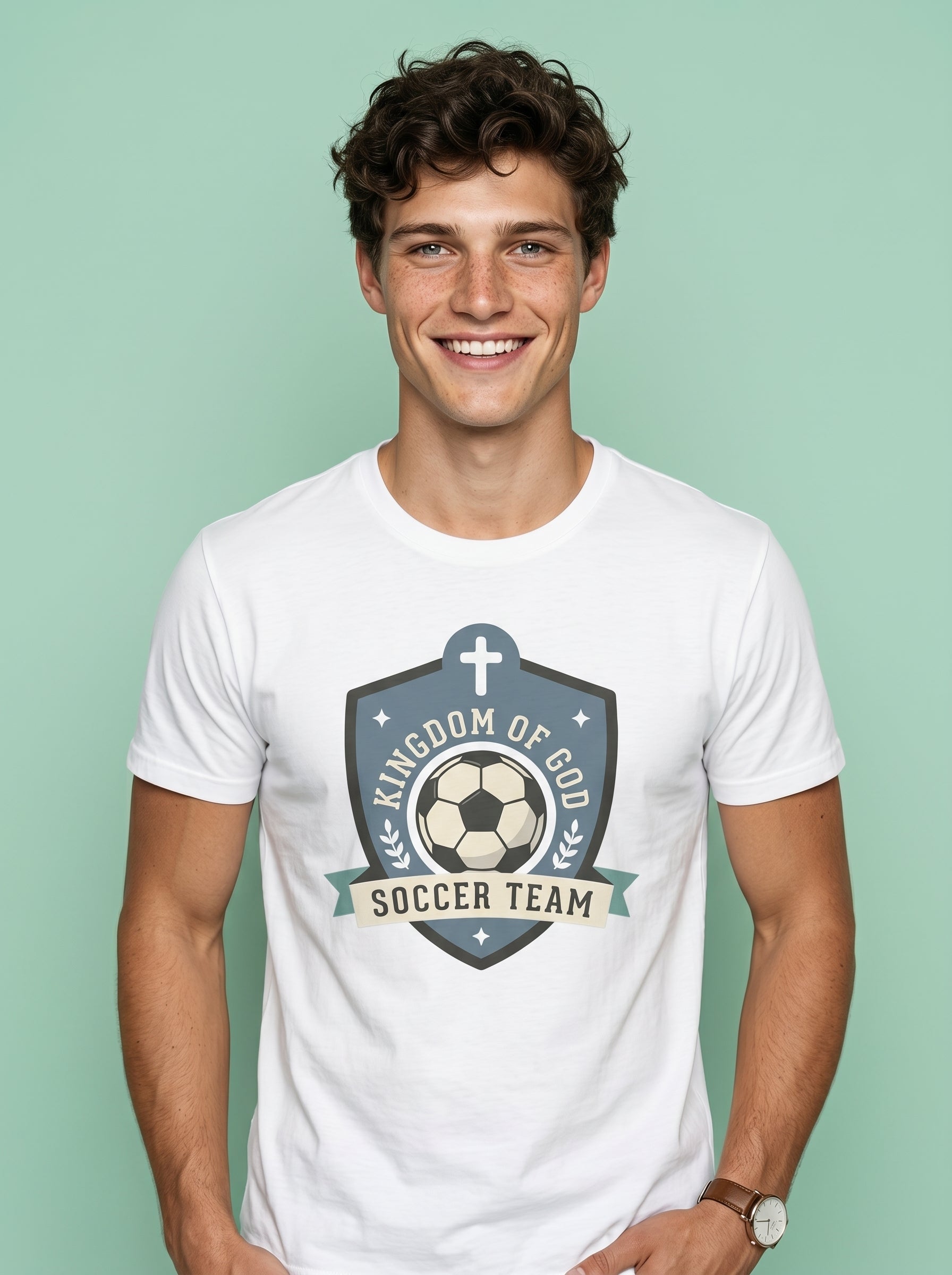 'Kingdom of God' - 'Soccer Team' Mens CVC Jersey Tee
